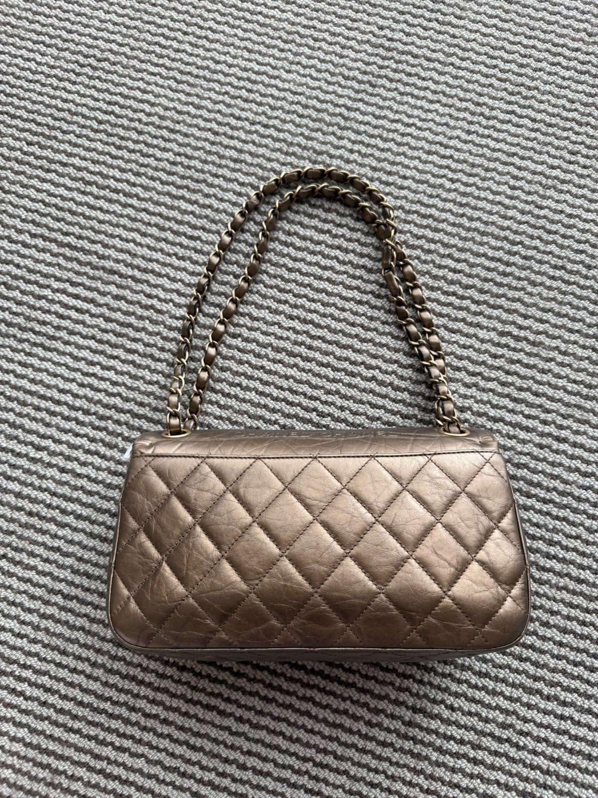 Chanel Chanel metallic bronze embossed Logo Classic Flap Bag Size ONE SIZE - 2 Thumbnail