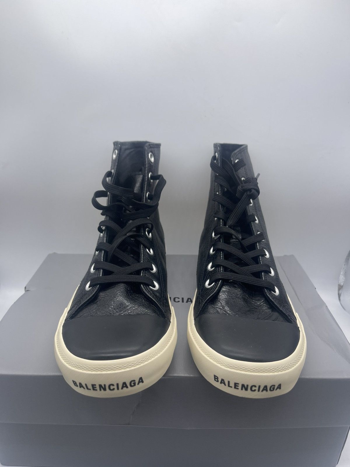 Balenciaga Balenciaga Paris leather high top sneakers size eu43 Size US 10 / EU 43 - 2 Thumbnail