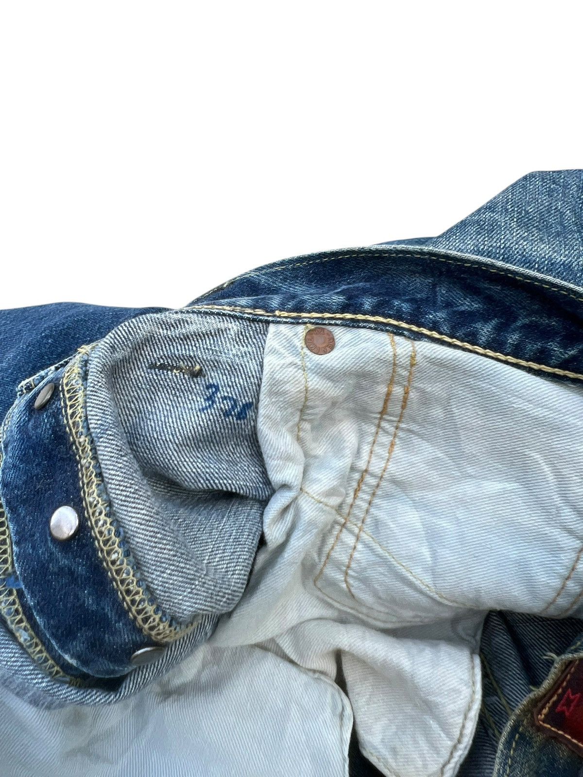 Denime RARE! Vintage DENIME ORIZZONTI Aging Denim Selvedge Jeans Size US 31 - 24 Thumbnail