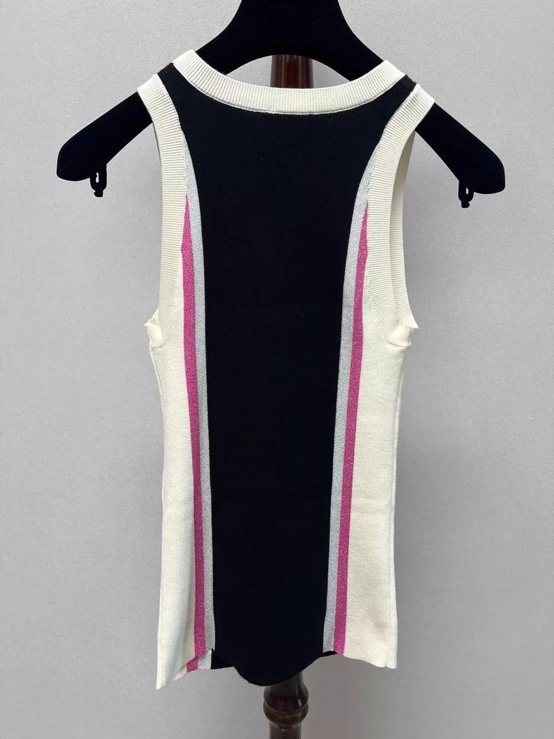 Chanel Chanel 23b white and black double C sequin vest 2504-Nextar Size XXS / US 00 / IT 34 - 2 Thumbnail