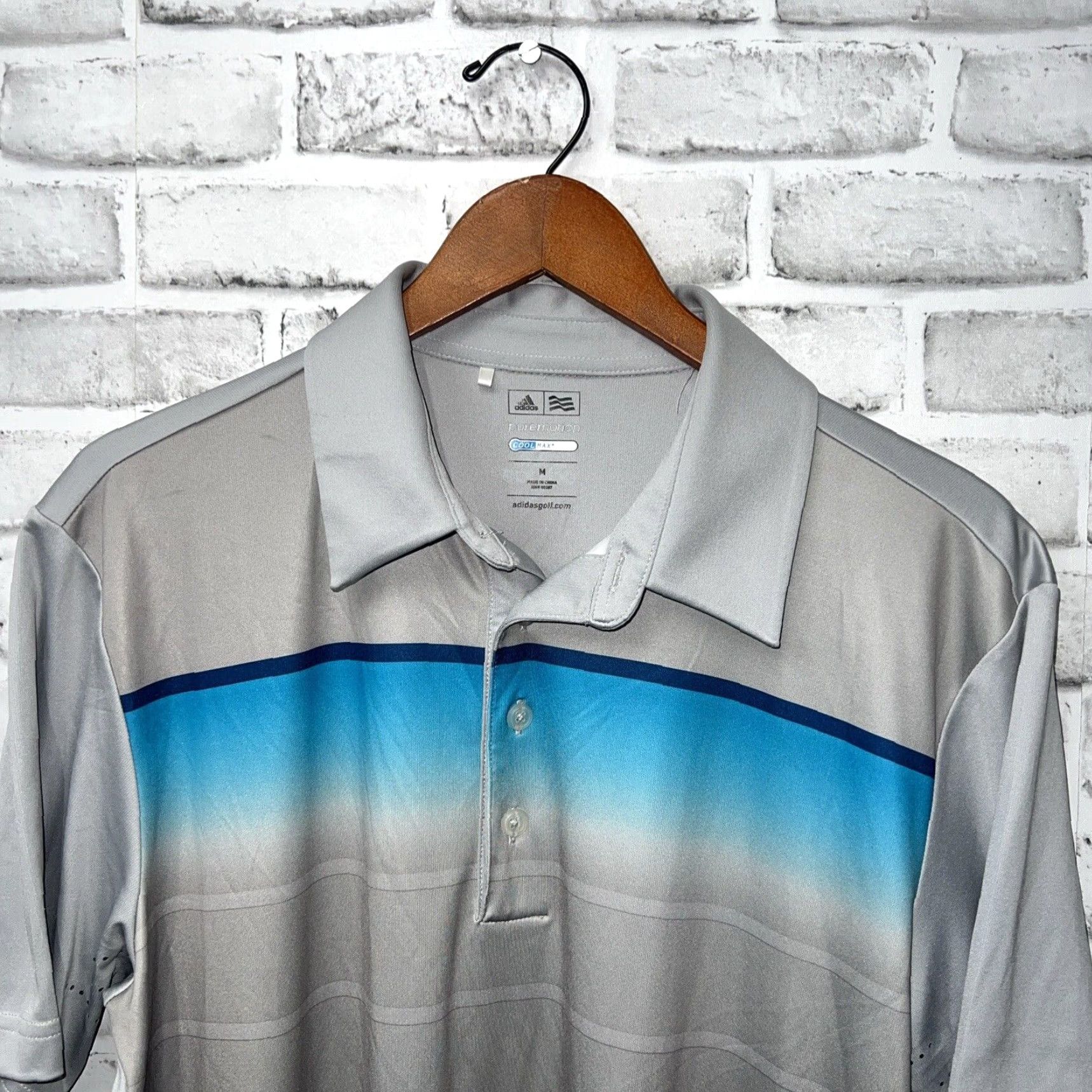 Adidas ADIDAS Pure Motion Gray Polo Shirt Men's Size M Size US M / EU 48-50 / 2 - 2 Thumbnail