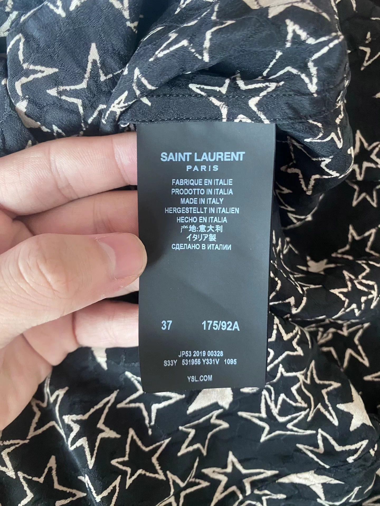 Saint Laurent Paris Saint Laurent Star Shirt Made of Mulberry Silk Size US M / EU 48-50 / 2 - 5 Thumbnail