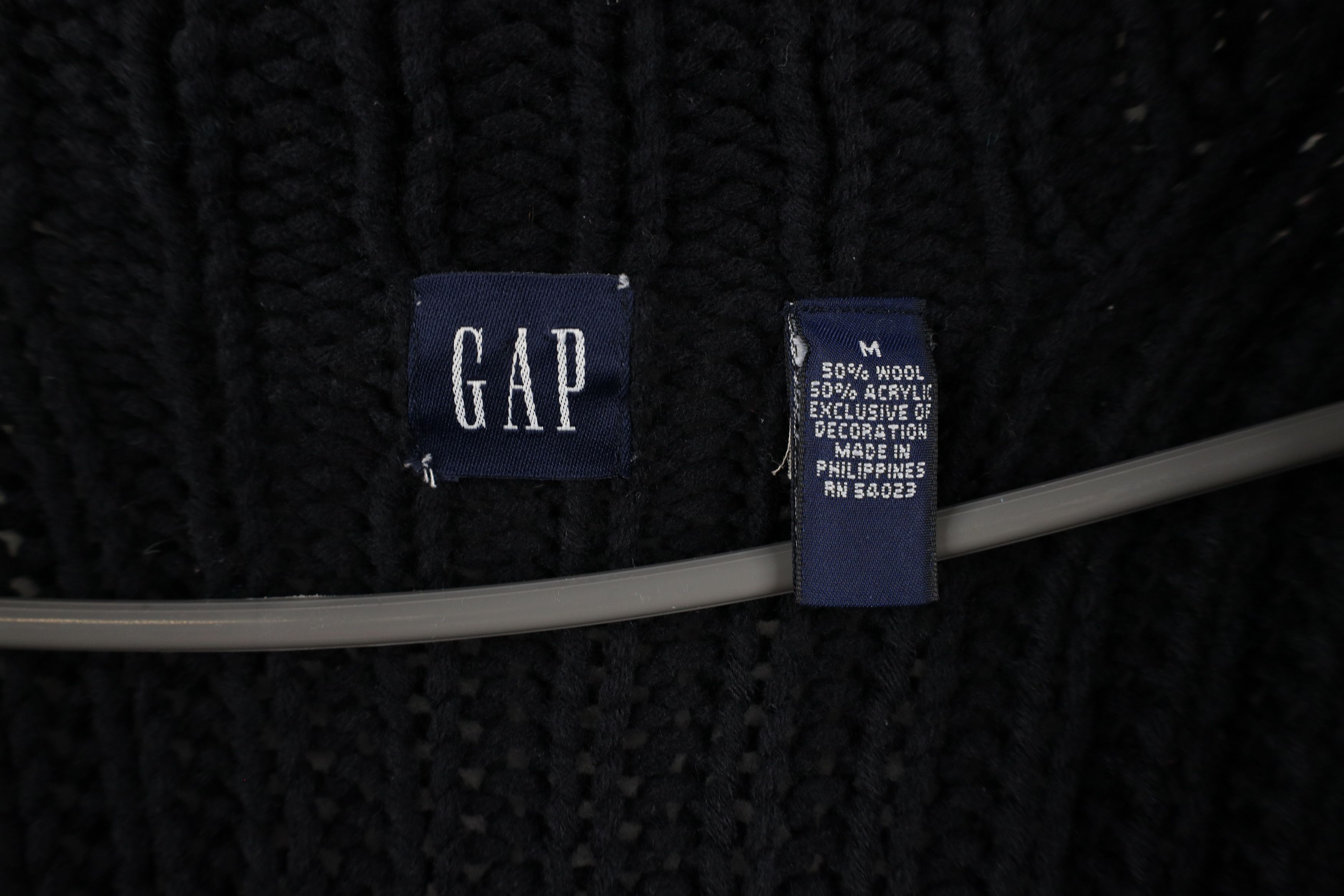 Gap × Vintage Vintage 90s Y2K Gap Ribbed Knit Hooded Cardigan Sweater Size ONE SIZE - 5 Thumbnail
