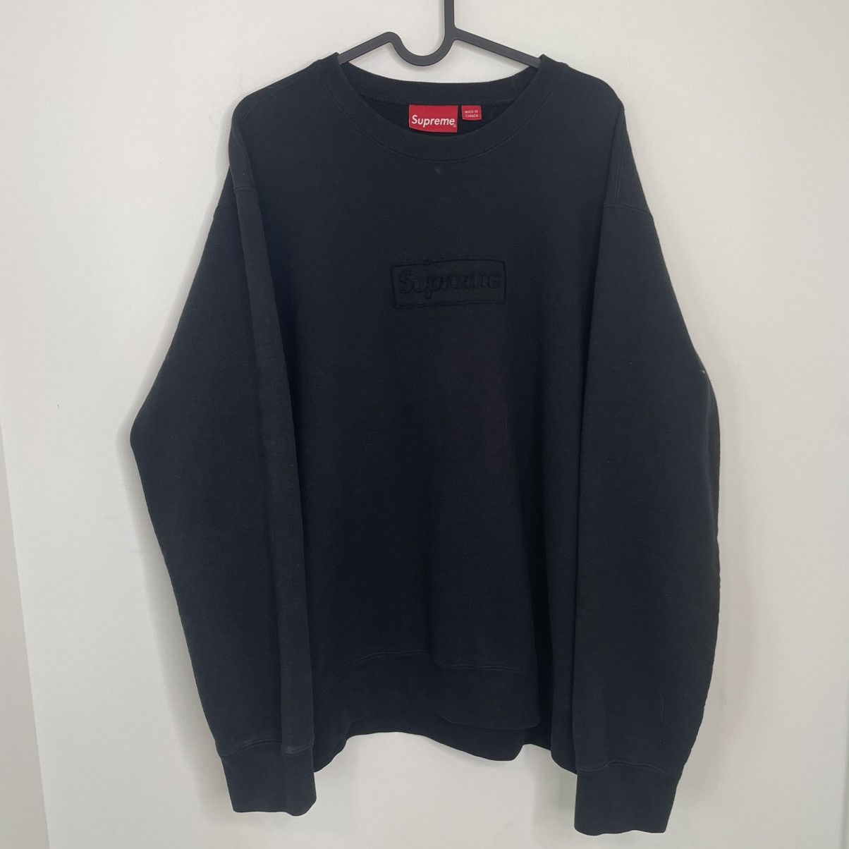 Supreme Supreme Crewneck Sweatshirt Cutout Box Logo Black Large Size US L / EU 52-54 / 3 - 1 Thumbnail