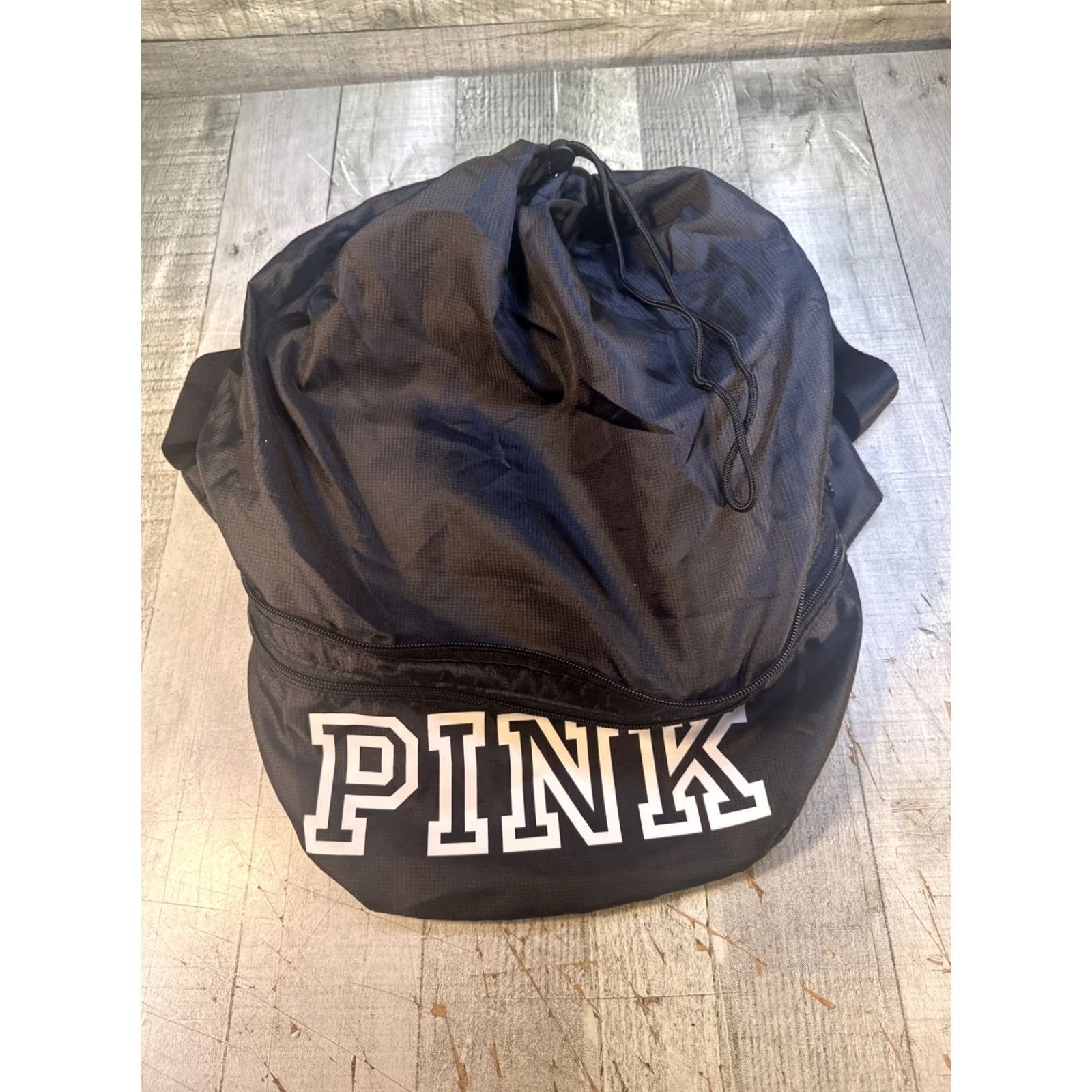 Pinko PINK Black Logo Backpack Womens Casual Shoulder Strap Nylon Drawstring Zip Bag Size ONE SIZE - 3 Thumbnail
