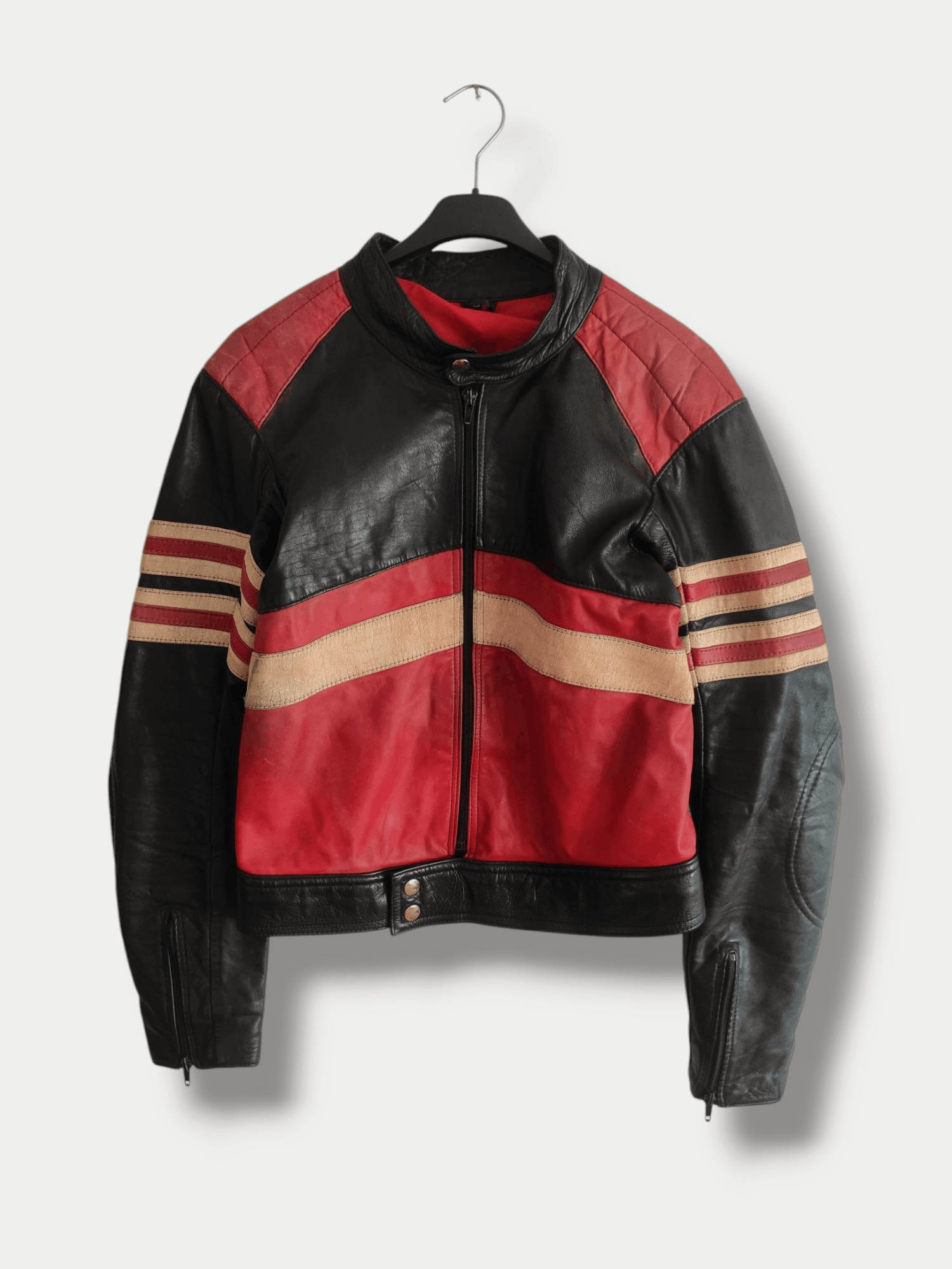 Vintage Black Red vintage Motorcycle biker leather jacket cropped S Size US S / EU 44-46 / 1 - 1 Thumbnail