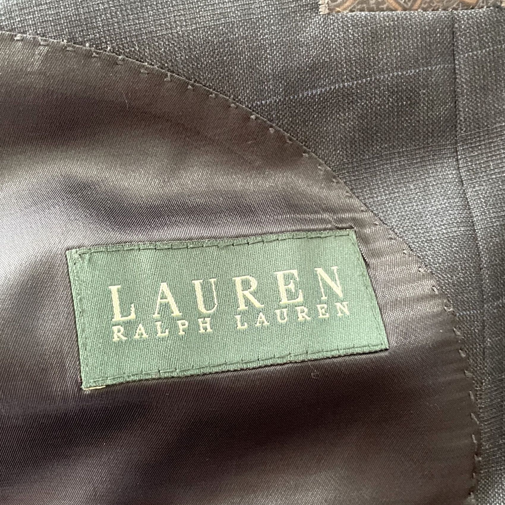 Ralph Lauren VINTAGE Lauren Ralph Lauren Windowpane Plaid Wool Sport Jacket Coat Blazer Mens 46R Gray Size 46R - 3 Thumbnail