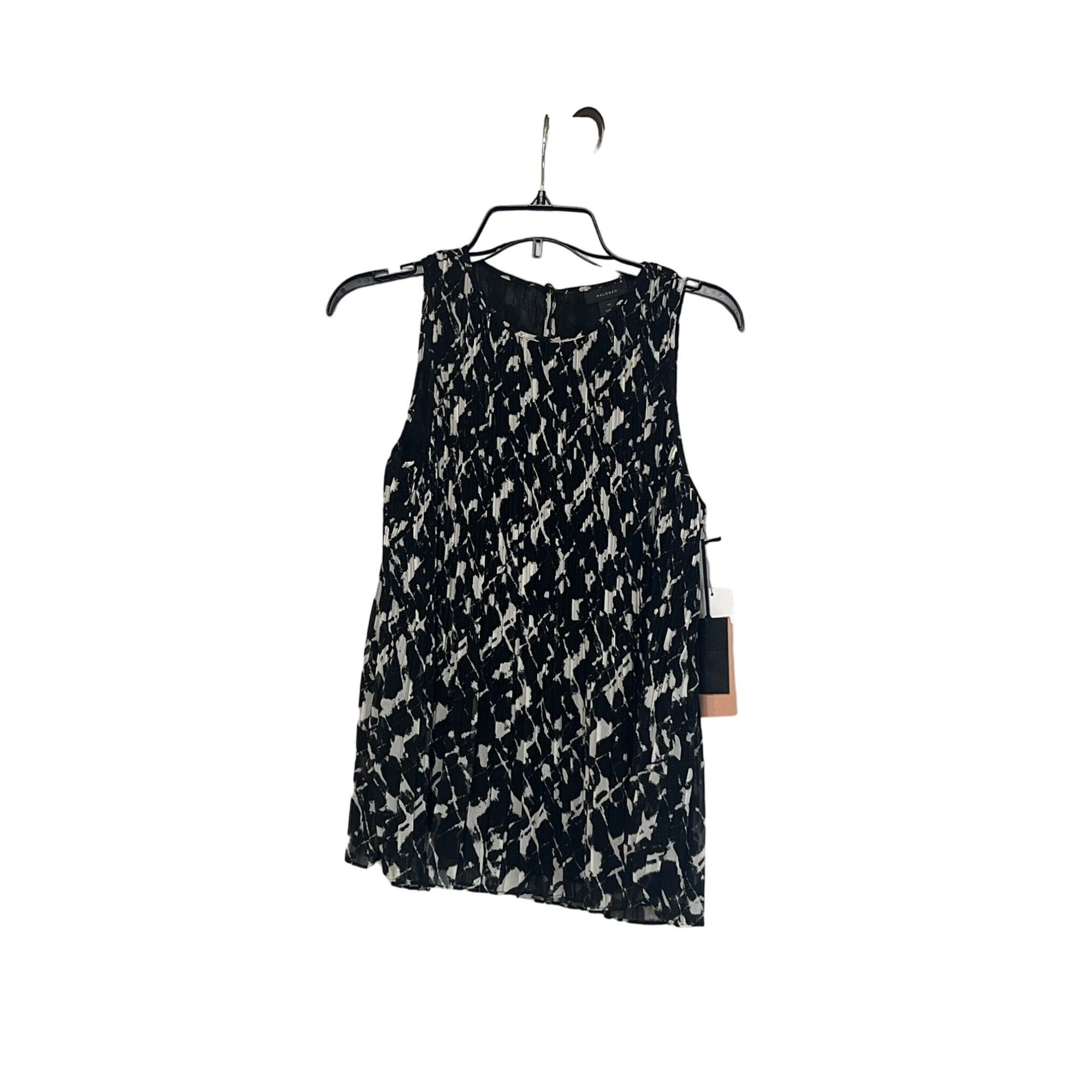 Other Halogen(R) Sleeveless Pleated Georgette Top in Black- Ivory Size XS / US 0-2 / IT 36-38 - 11 Thumbnail
