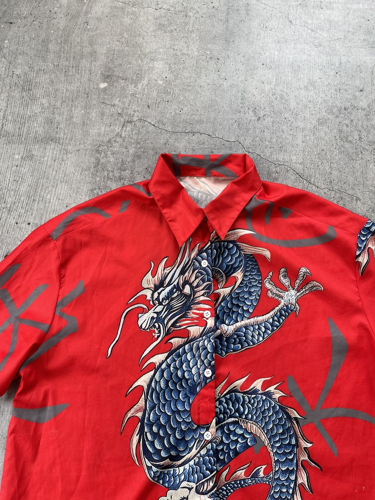 Japanese Brand × Vintage 1990s RETRO JAPAN DRAGON SHIRT Size US M / EU 48-50 / 2 - 2 Thumbnail