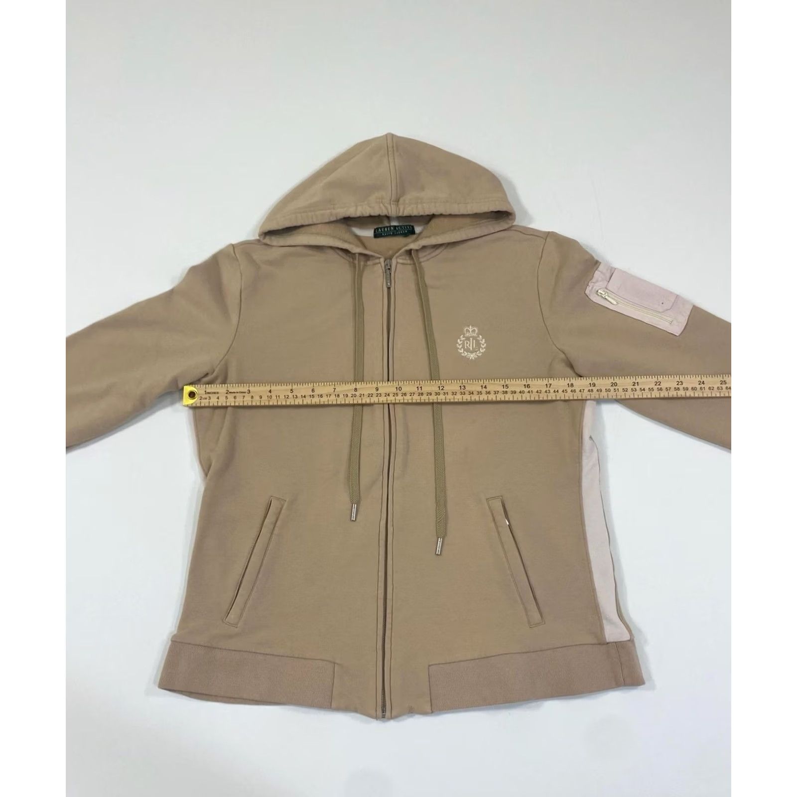 Ralph Lauren Ralph Lauren Hoodie Womens Beige Full Zip Lauren Active Crest Logo Jacket Read Size M / US 6-8 / IT 42-44 - 6 Thumbnail
