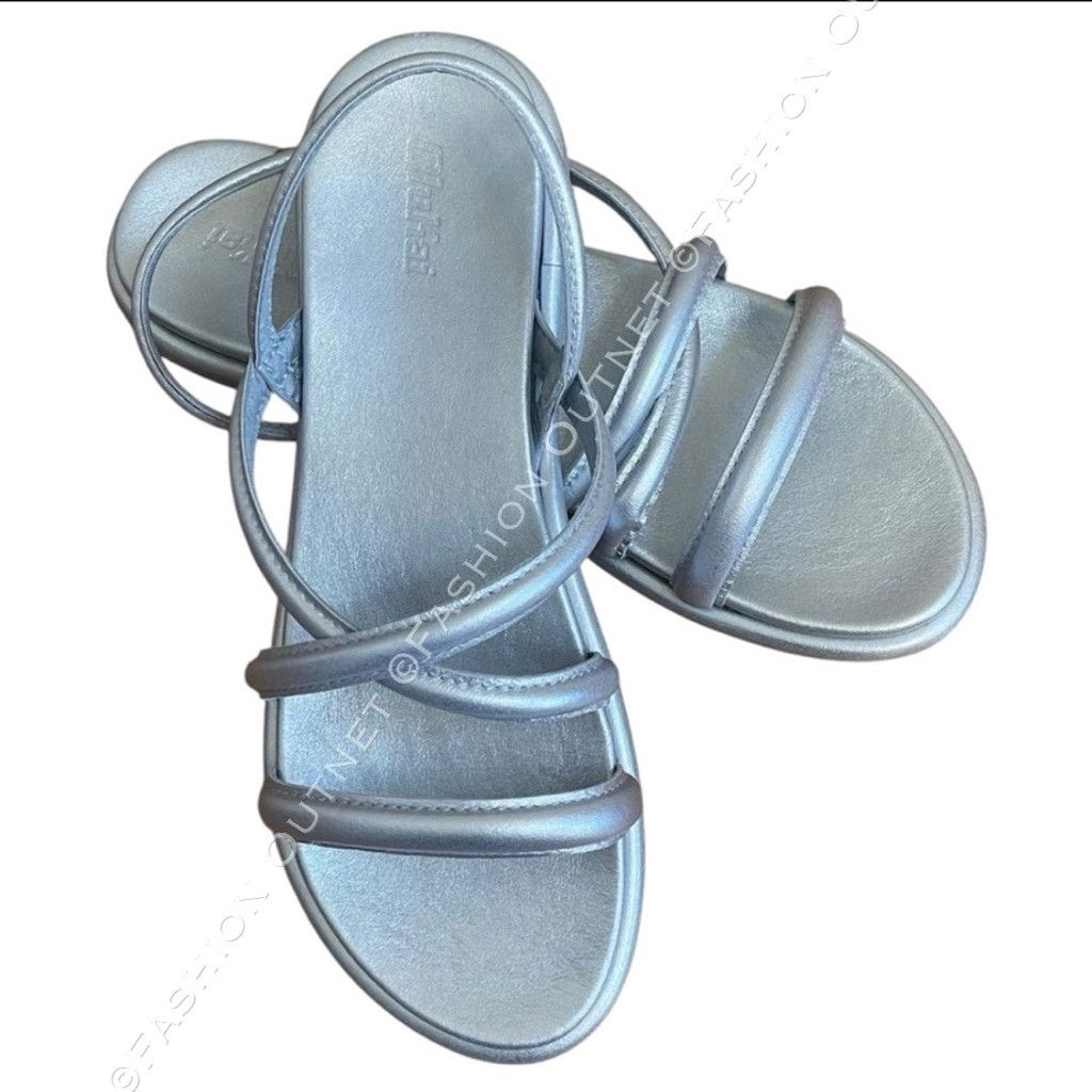 Olukai OluKai Tiare Strappy Silver Metallic Leather Sandals Size 7 Size US 7 / IT 37 - 2 Thumbnail
