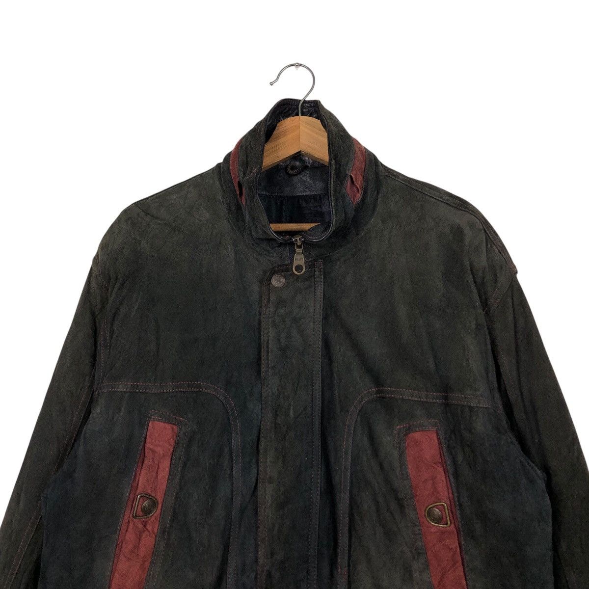 Japanese Brand × Vintage 📌Vintage Worker Hunting Leather Jacket Conceria Egeria Size US M / EU 48-50 / 2 - 4 Thumbnail