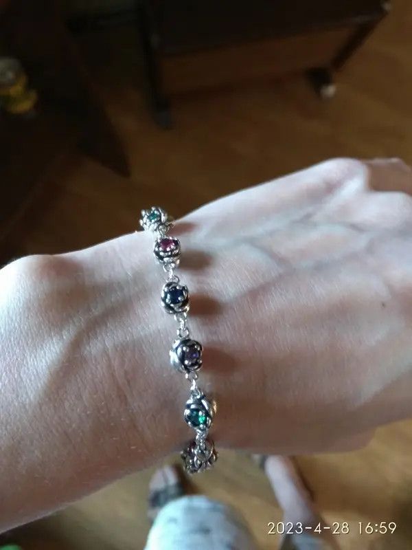 Japanese Brand Multicolor Flower Chain Bracelet Size ONE SIZE - 2 Thumbnail