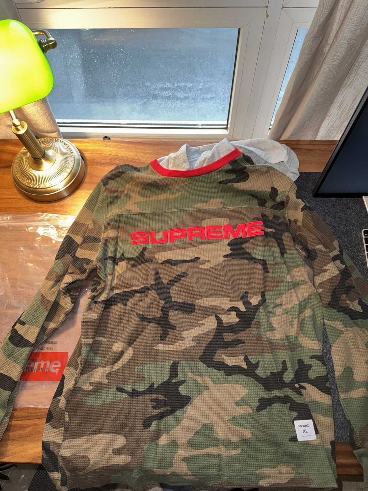 Supreme Supreme Hooded Waffle Ringer FW17 Woodland Camo XL Deadstock Size US XL / EU 56 / 4 - 5 Thumbnail