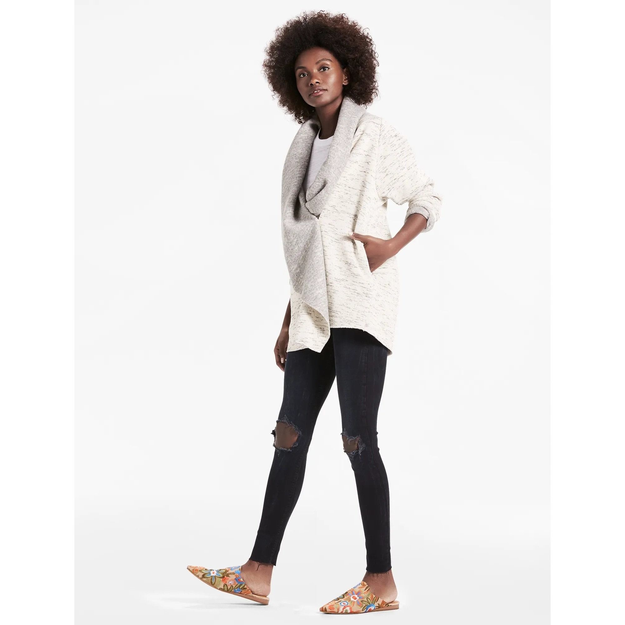 Lucky Brand Lucky Brand Oatmeal Shawl Cardigan Size S / US 4 / IT 40 - 1 Thumbnail