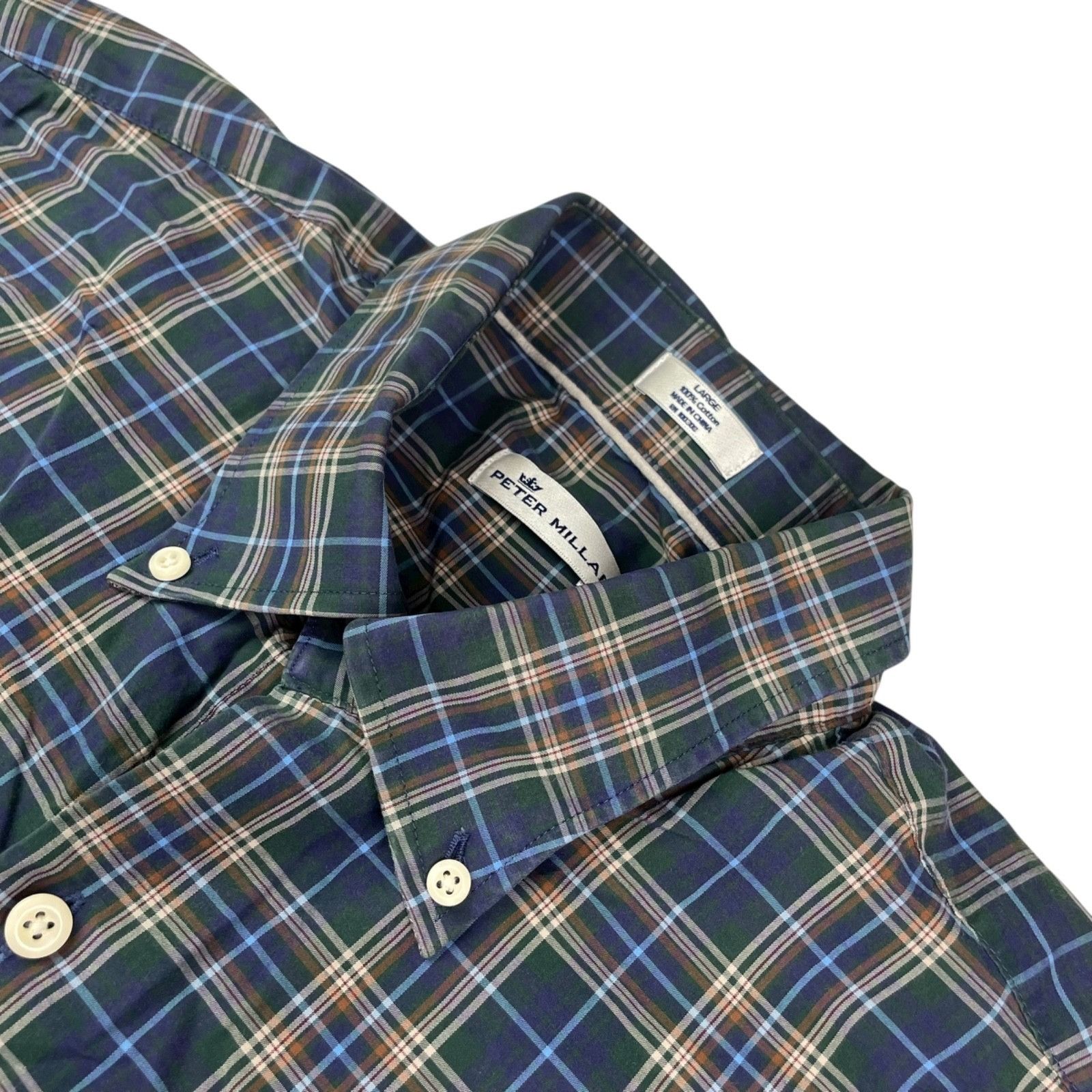 Peter Millar Peter Millar Men's 100% Cotton L/S Button Shirt Blue/Brown/G Size US L / EU 52-54 / 3 - 1 Thumbnail