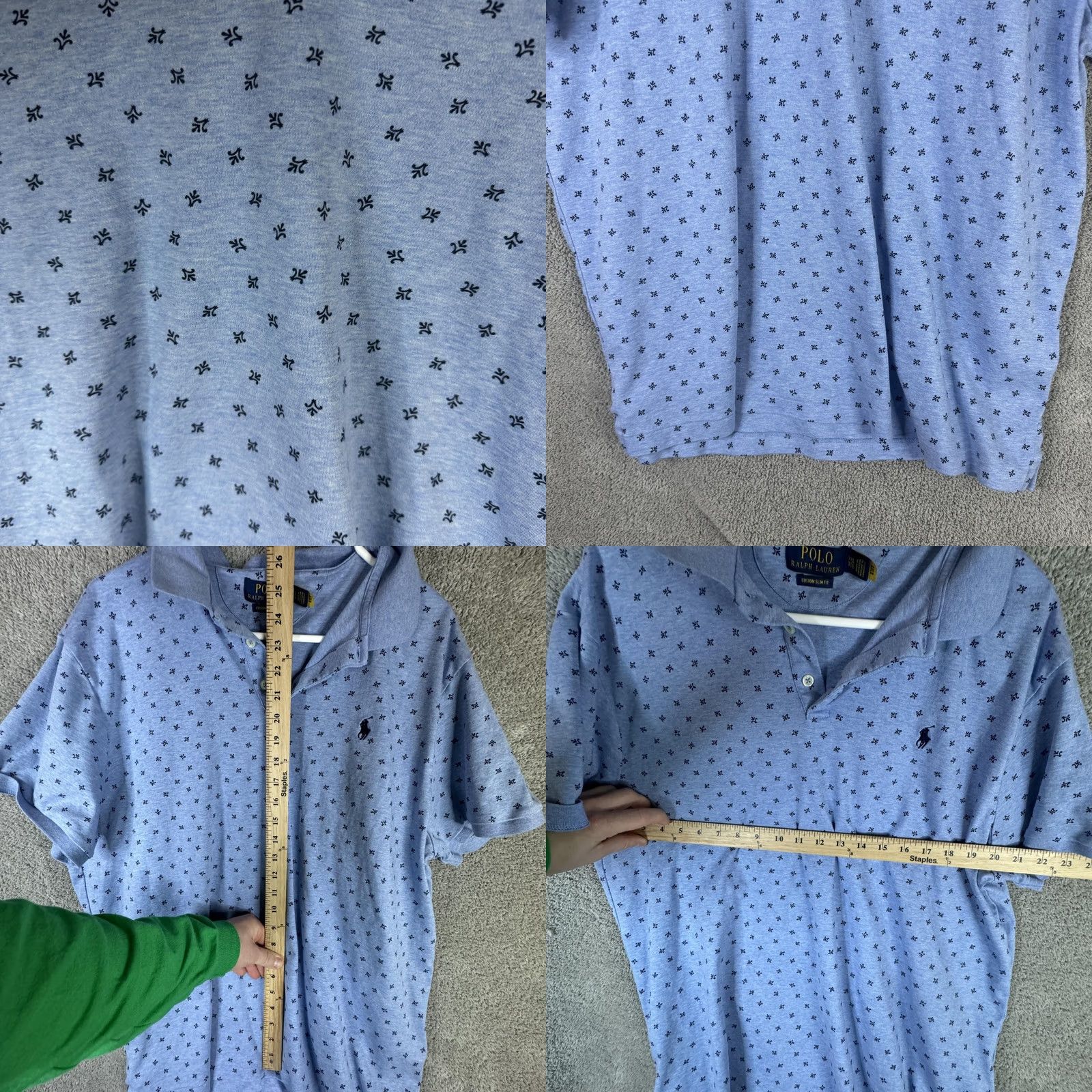 Polo Ralph Lauren Polo Ralph Lauren Polo Shirt Mens 2XL Blue Geometric Pony Logo Slim Fit Short Sleeve Shirt Regular Mens West Size US XXL / EU 58 / 5 - 8 Thumbnail
