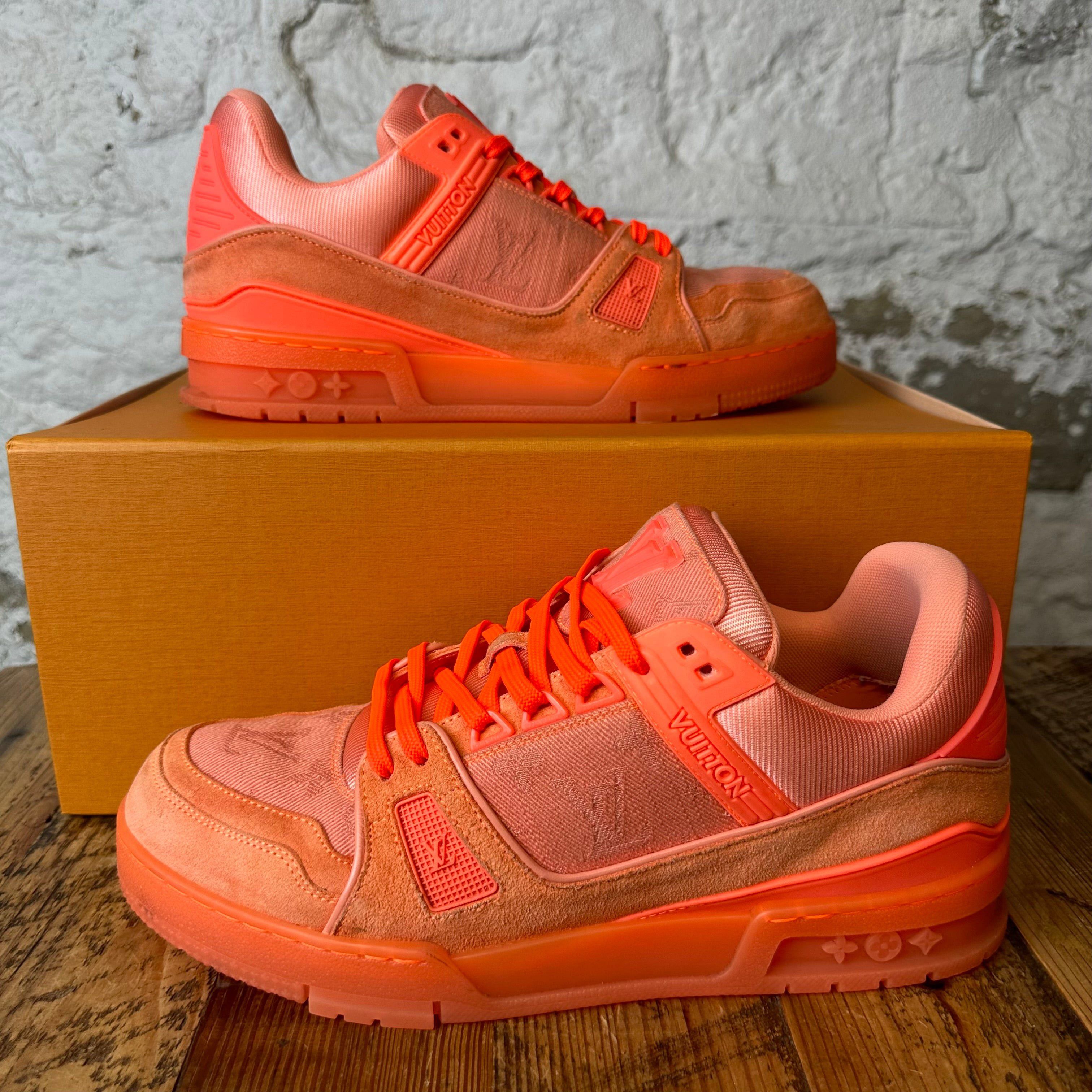 Louis Vuitton Louis Vuitton Orange Peach Trainer Sneaker Sz 9 (7.5LV) Size US 9 / EU 42 - 1 Thumbnail