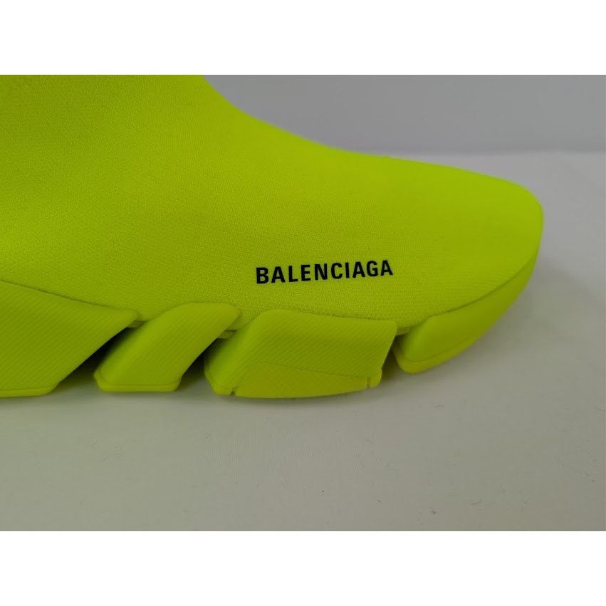 Balenciaga o1rshd1 Speed 2.0 Recycled Knit Sneakers in Fluo Yellow Size US 11 / EU 44 - 5 Thumbnail