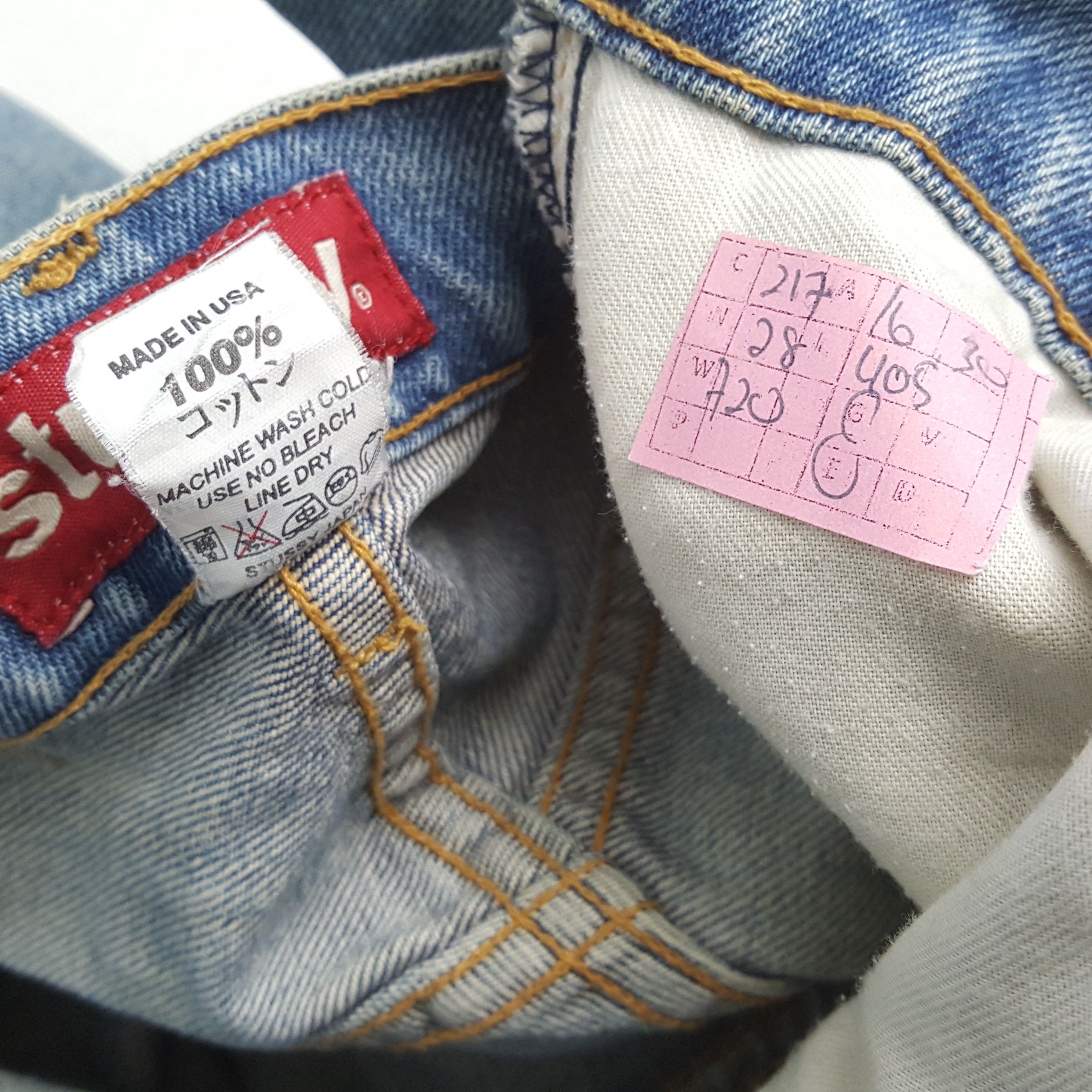 Stussy × Vintage STUSSY Made In USA Streetwear Style Custom Art Jeans Size US 32 / EU 48 - 13 Thumbnail
