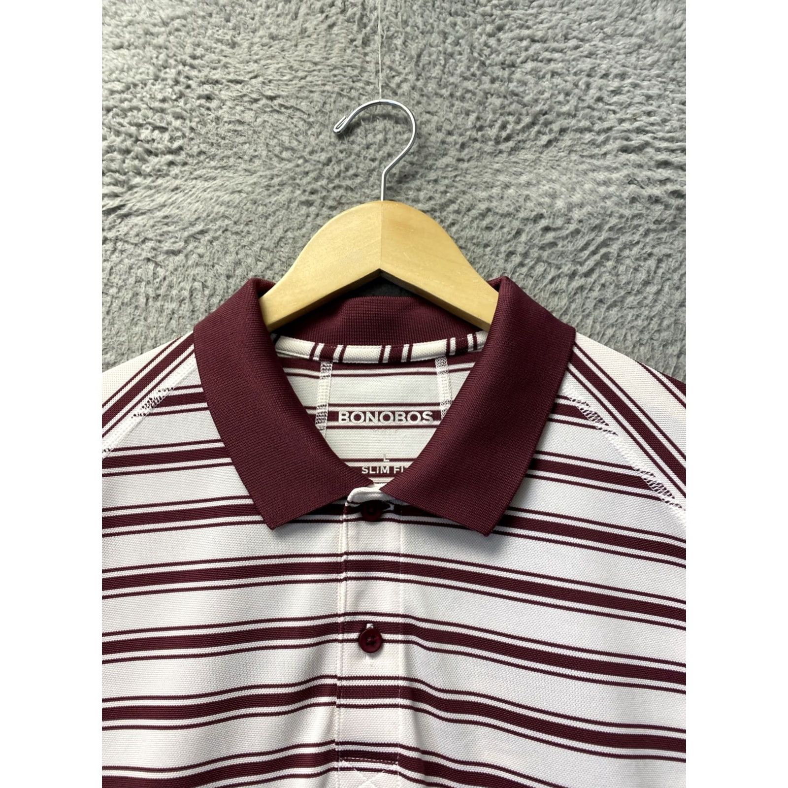 Bonobos Bonobos Polo Shirt Men L Golf Slim Maroon Striped Performance /0802 Size US L / EU 52-54 / 3 - 3 Thumbnail
