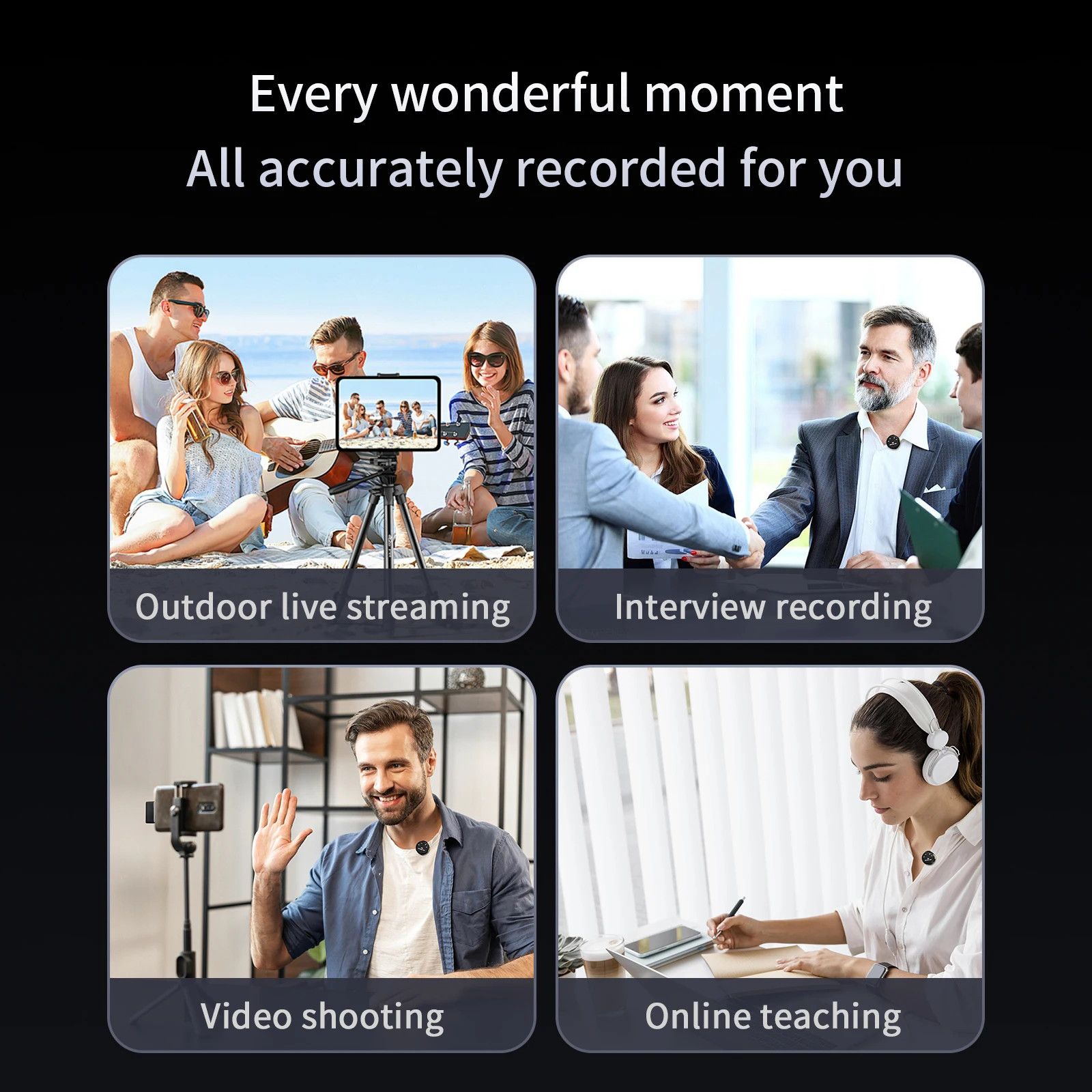 Other Wireless Lavalier Microphone Dual Omnideirectional Lavalier Size ONE SIZE - 5 Thumbnail