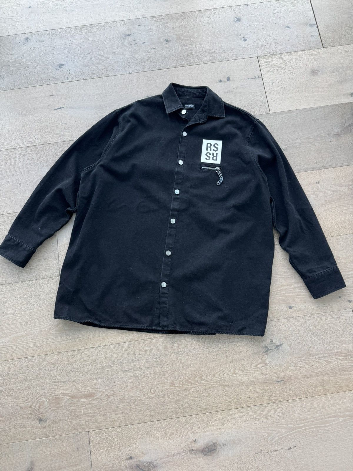 トップス RAF Simons 21SS big fit denim jacket Big Fit Raf Simons Black Denim Shirt Raf Simons Big Fit Denim