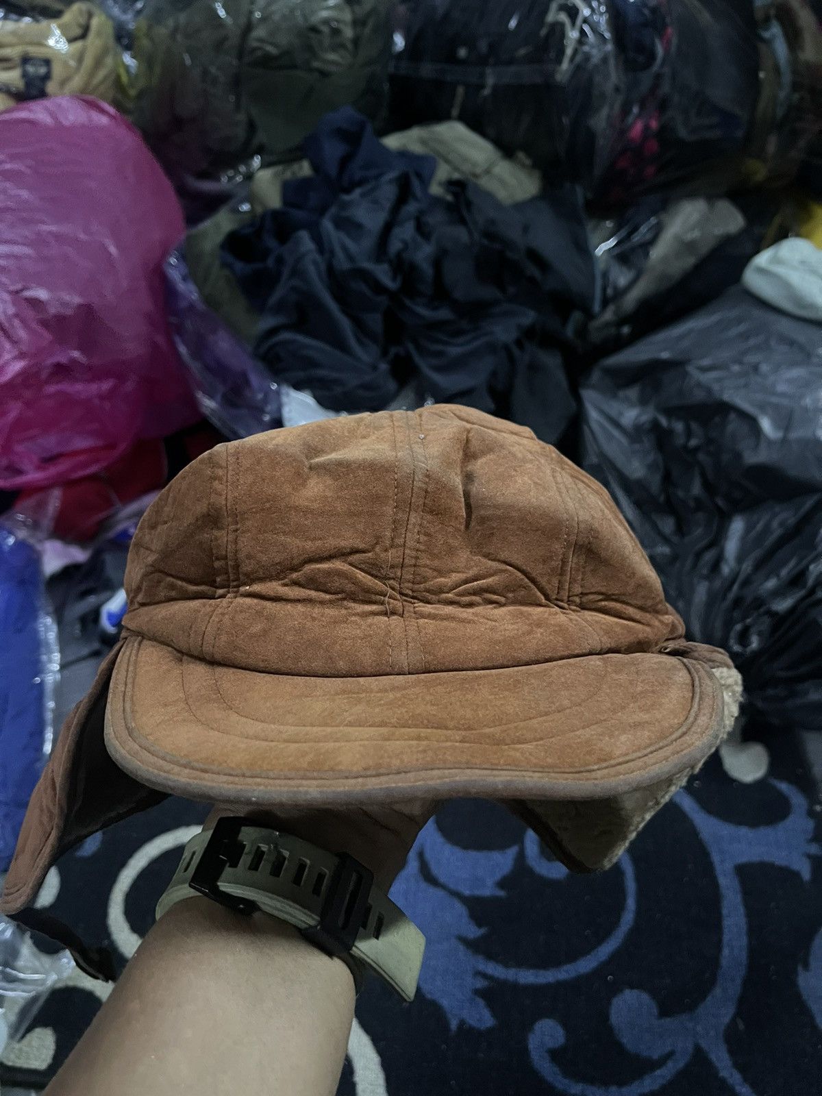 Vintage Genuine Leather Sherling Hat