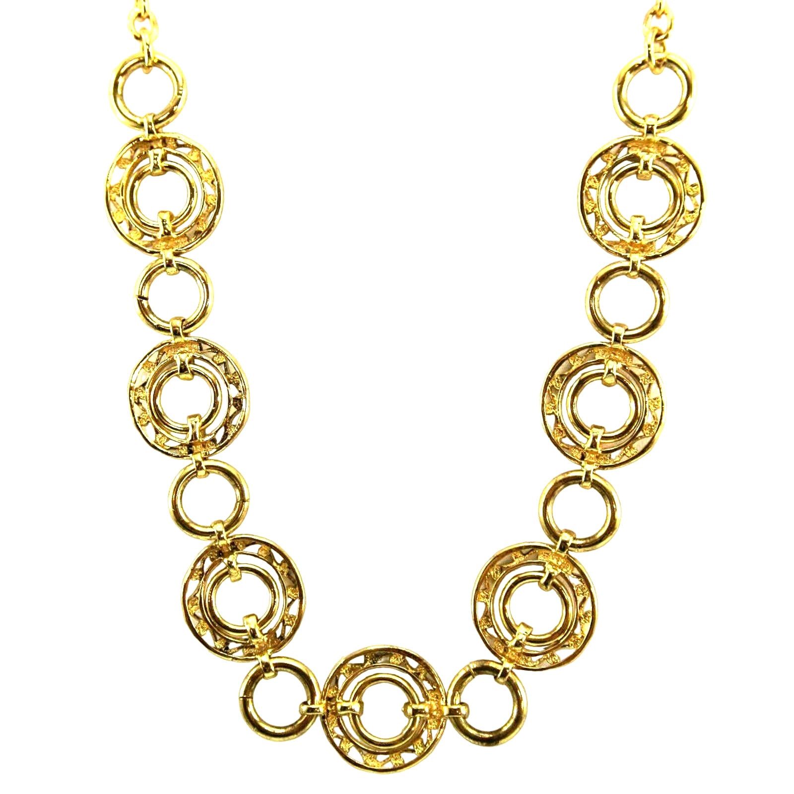 Other Scrolled & Plain Circles Link Chain Classic Necklace 18" Size ONE SIZE - 3 Thumbnail