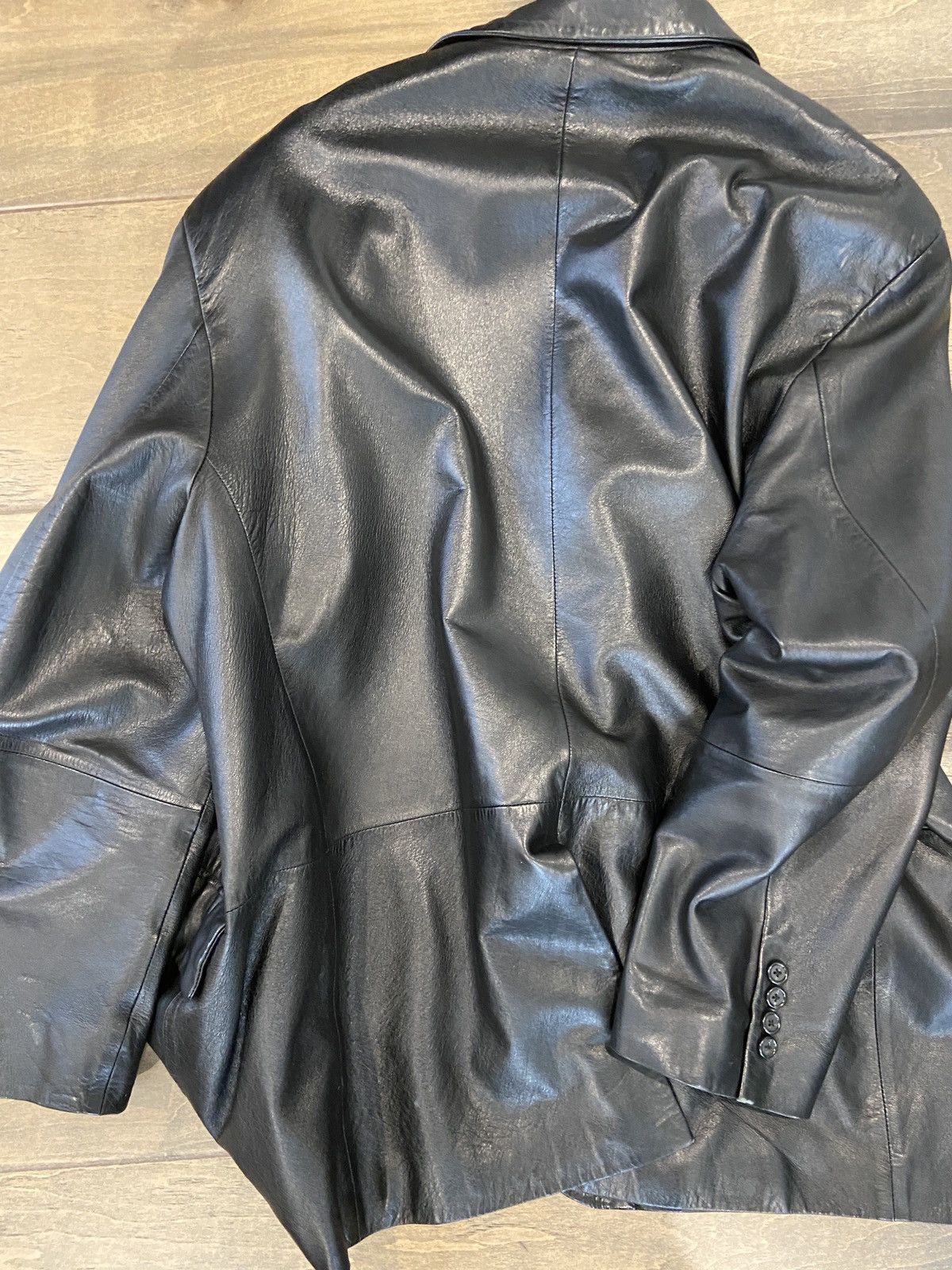 Vintage Vintage Black Leather Trench ALFANI Size US L / EU 52-54 / 3 - 4 Thumbnail