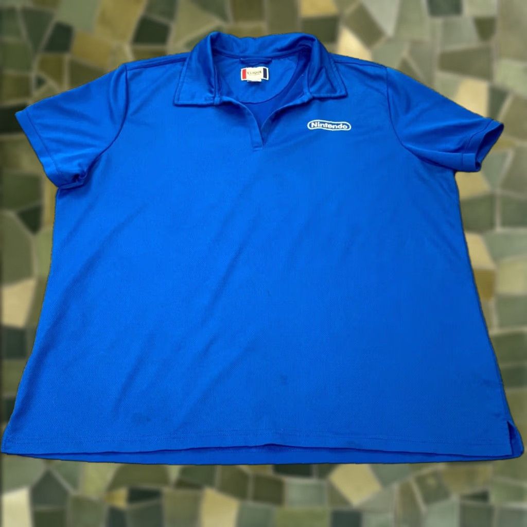 Vintage Nintendo Polo Shirt Womens 2XL Blue Short Sleeve Polo Shirt Embroidered Clique Casual Business Travel Fall Winter Spring Summer Size XXL / US 16-18 / IT 52-54 - 1 Thumbnail