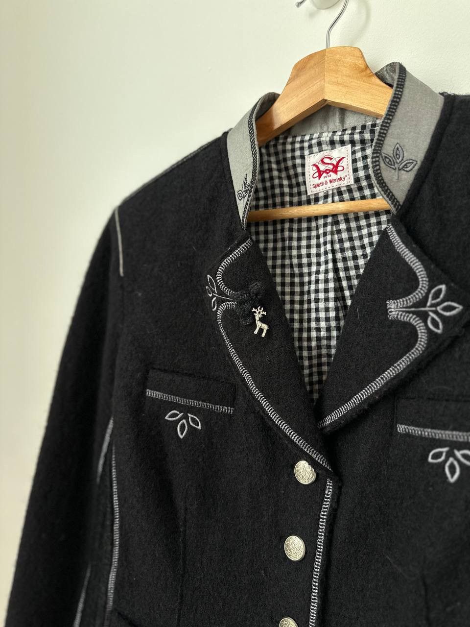 Other UK Vintage Spieth &Wensky Black Wool Jacket German Trachtenwear Size US S / EU 44-46 / 1 - 16 Thumbnail