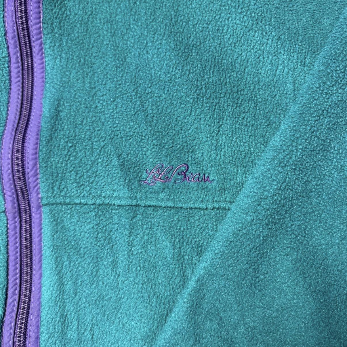 L.L. Bean 1990s L.L.Bean Green and Purple Fleece Size US L / EU 52-54 / 3 - 3 Thumbnail