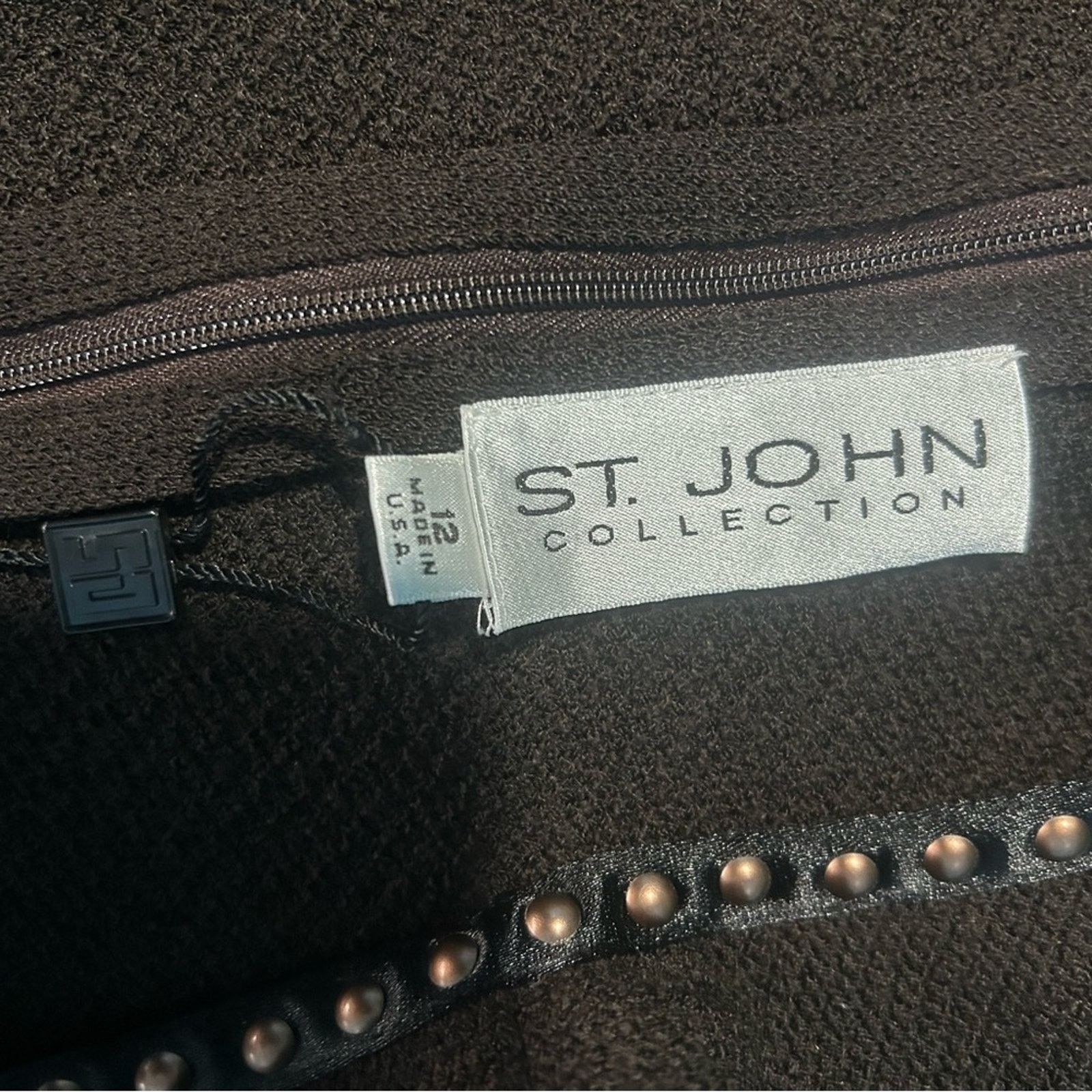 Other St. John Collection Chocolate Brown Jacket Dress Belt 12 Size XL / US 12-14 / IT 48-50 - 6 Thumbnail