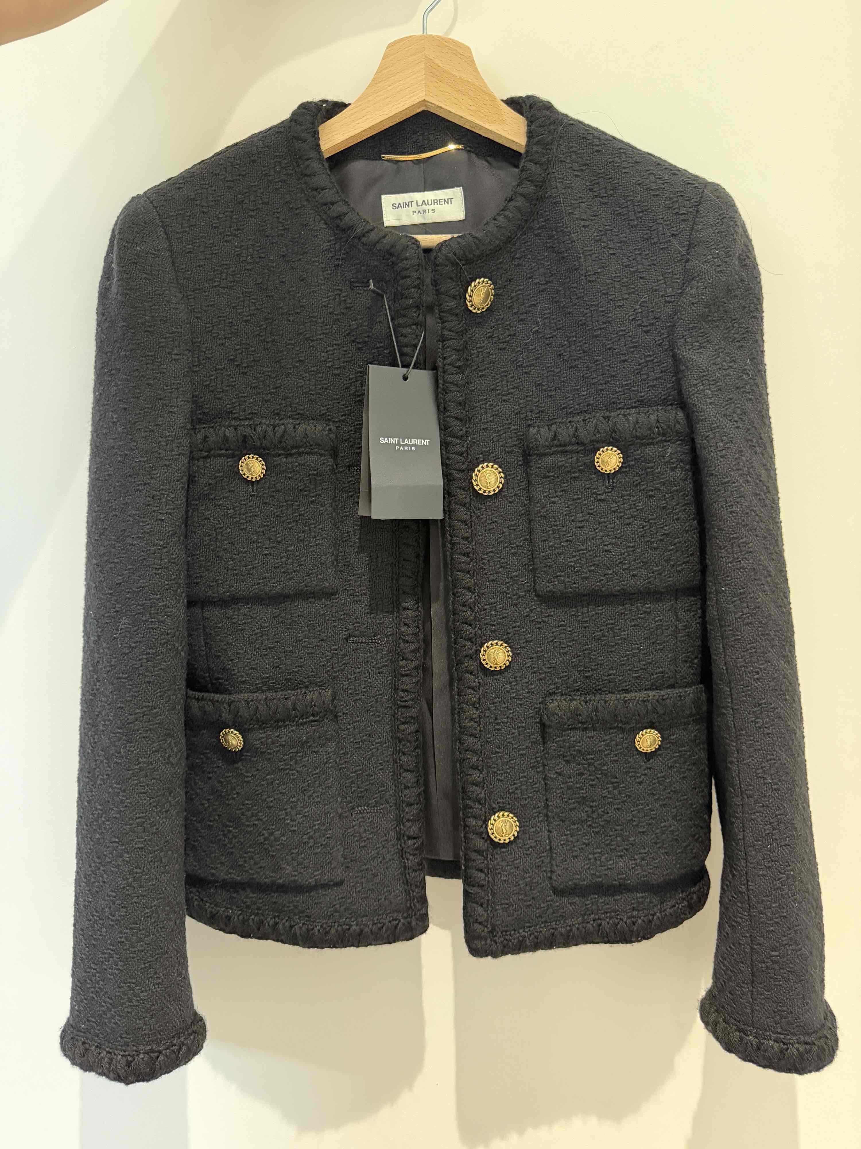 Saint Laurent Paris Saint Laurent Textured Wool Button Jacket Size 36 Size XS / US 0-2 / IT 36-38 - 1 Thumbnail