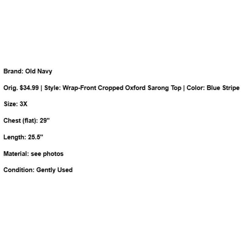 Old Navy Old Navy Wrap Top Plus Size 3X Blue Striped Crop Coastal Size 3XL / US 20-22 - 6 Thumbnail