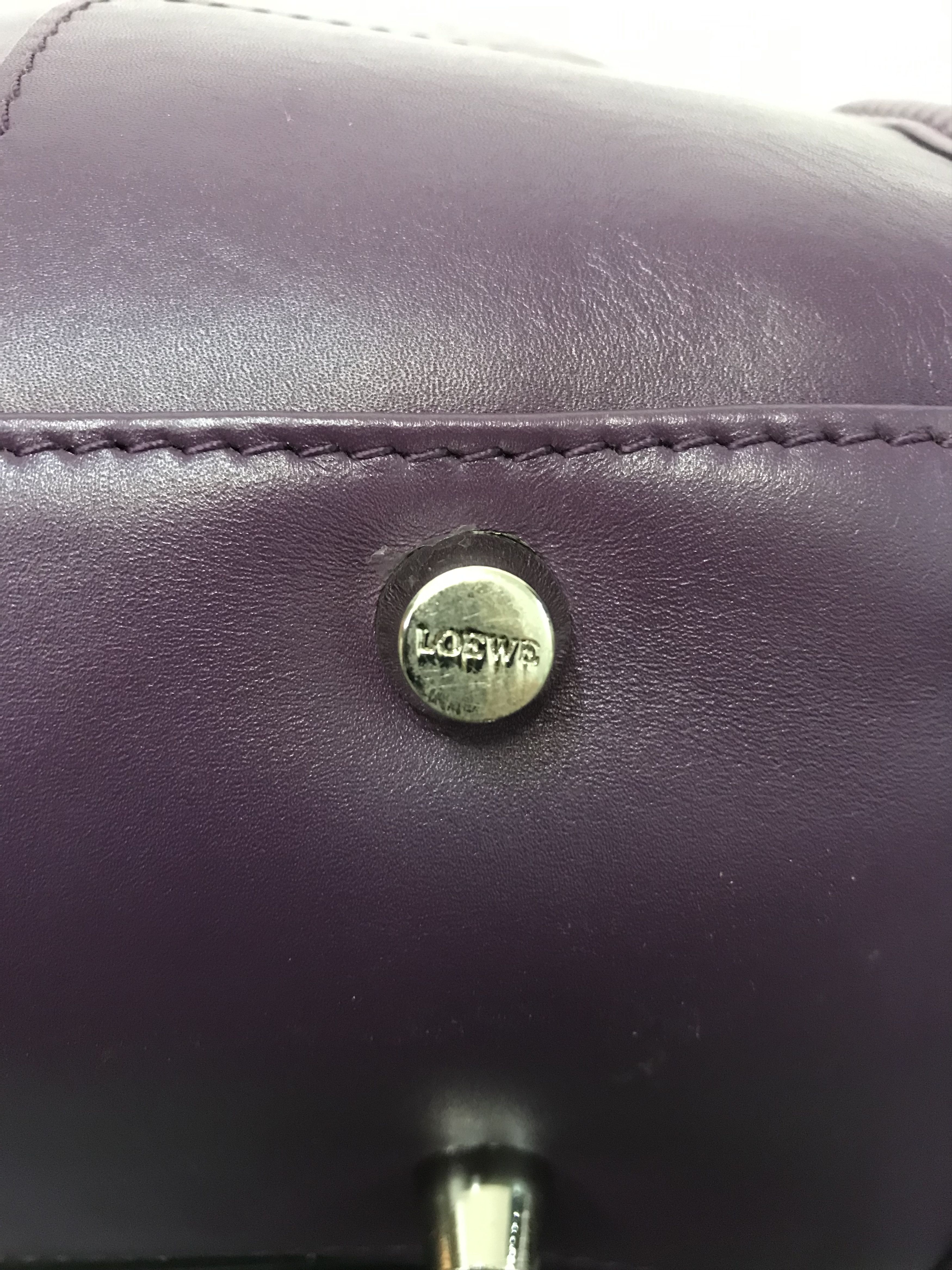 Loewe Loewe Purple Leather HandBag Size ONE SIZE - 9 Thumbnail