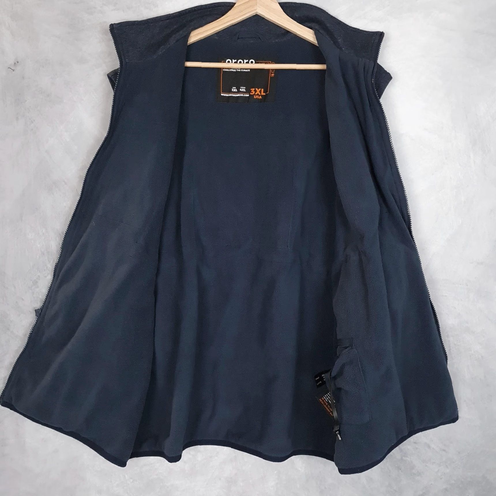 Vintage Ororo Vest Mens 3XL Blue Heated Fleece Full Zip Stand Collar Workwear Thermal Size US XXL / EU 58 / 5 - 7 Thumbnail