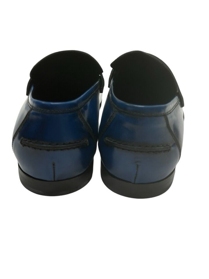 Jimmy Choo $1050 New! Black/Blue Leather Men's Loafers sz 11 IT 44.5 Size US 11.5 / EU 44-45 - 5 Thumbnail