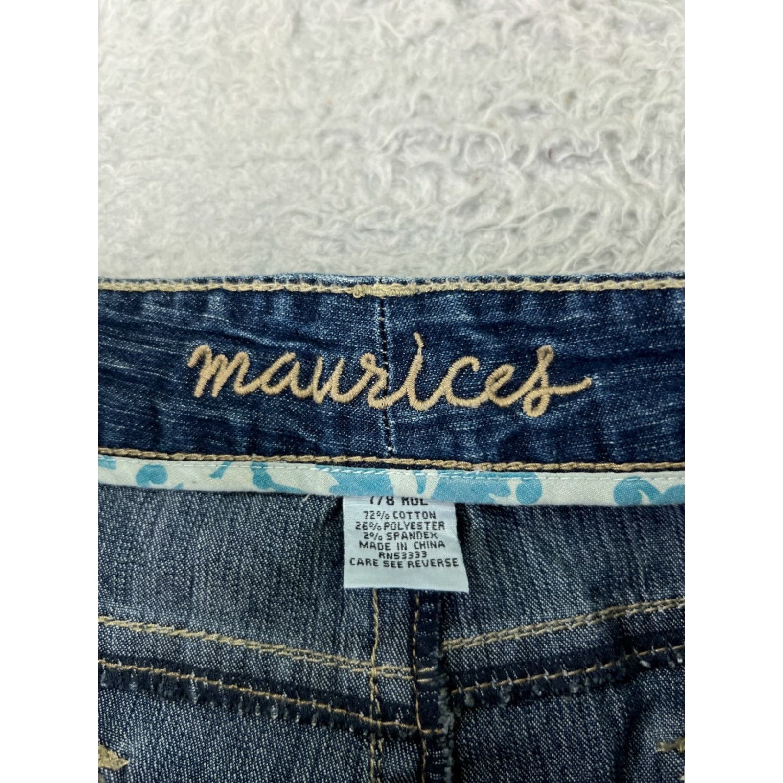 Vintage Maurices Jeans Women 7 Blue Denim Boot Cut Mid Rise Embellished 28x31 Size 28" / US 6 / IT 42 - 6 Thumbnail