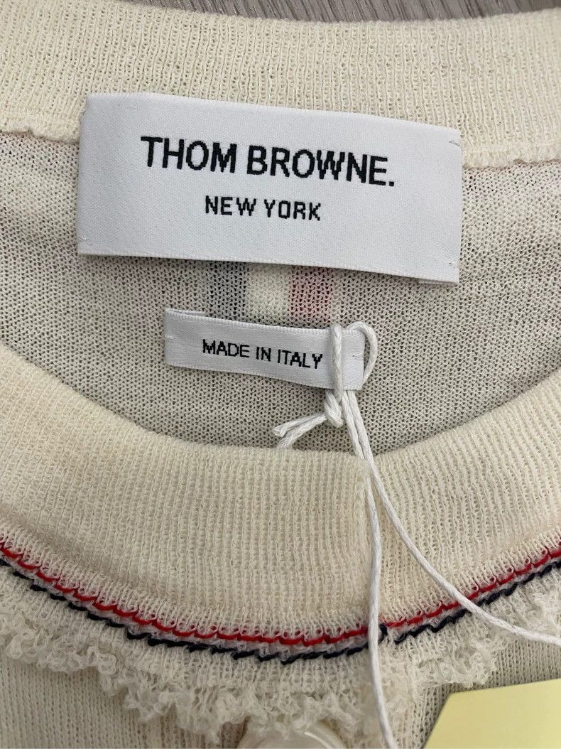 Thom Browne Thom Browne Show off-white summer series thin wool cardigan Size M / US 6-8 / IT 42-44 - 5 Thumbnail