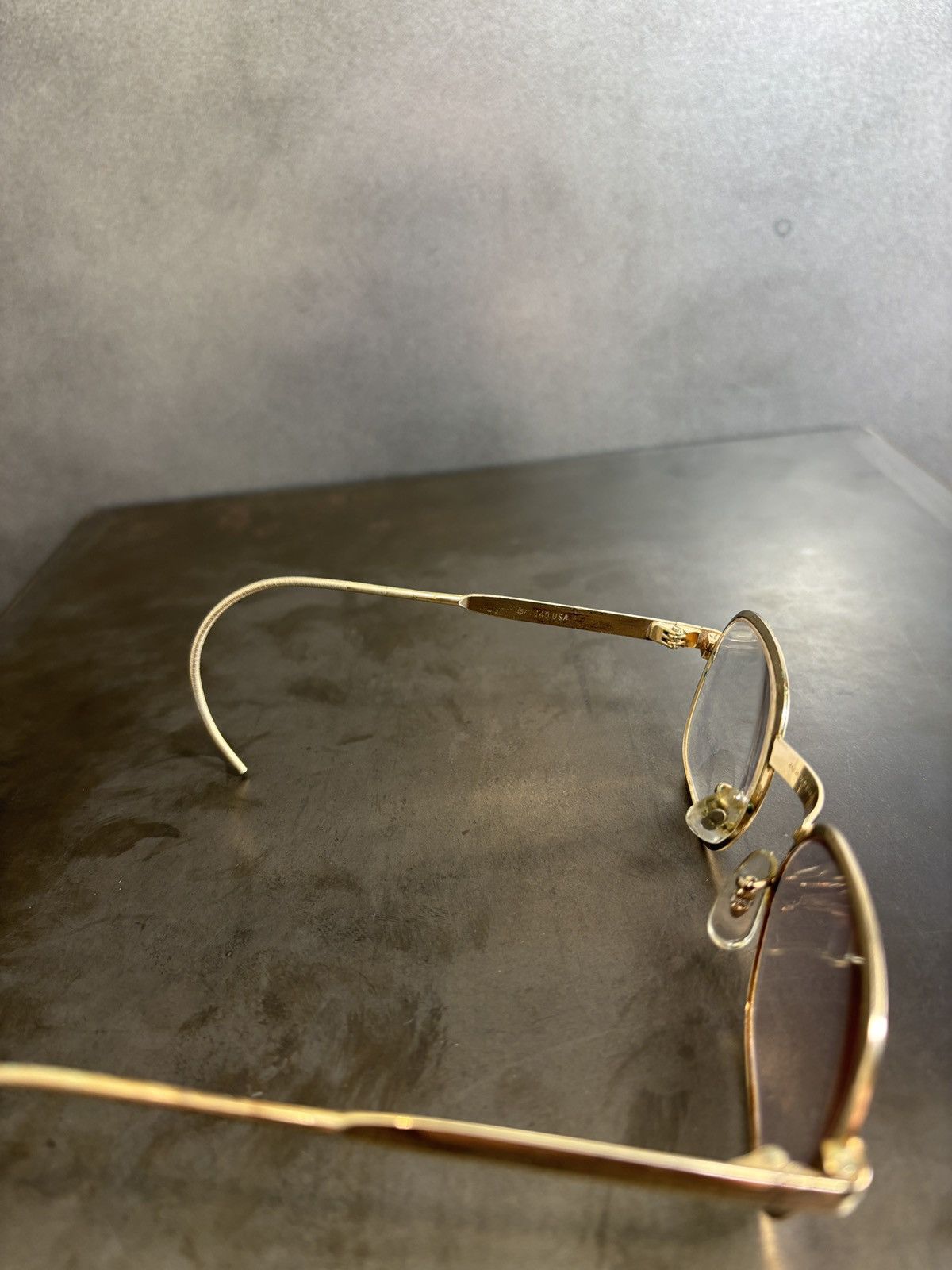 Vintage 1970s Eyeglasses Metal Full Rim 10k GF Hooked Vintage Frames Size ONE SIZE - 15 Thumbnail