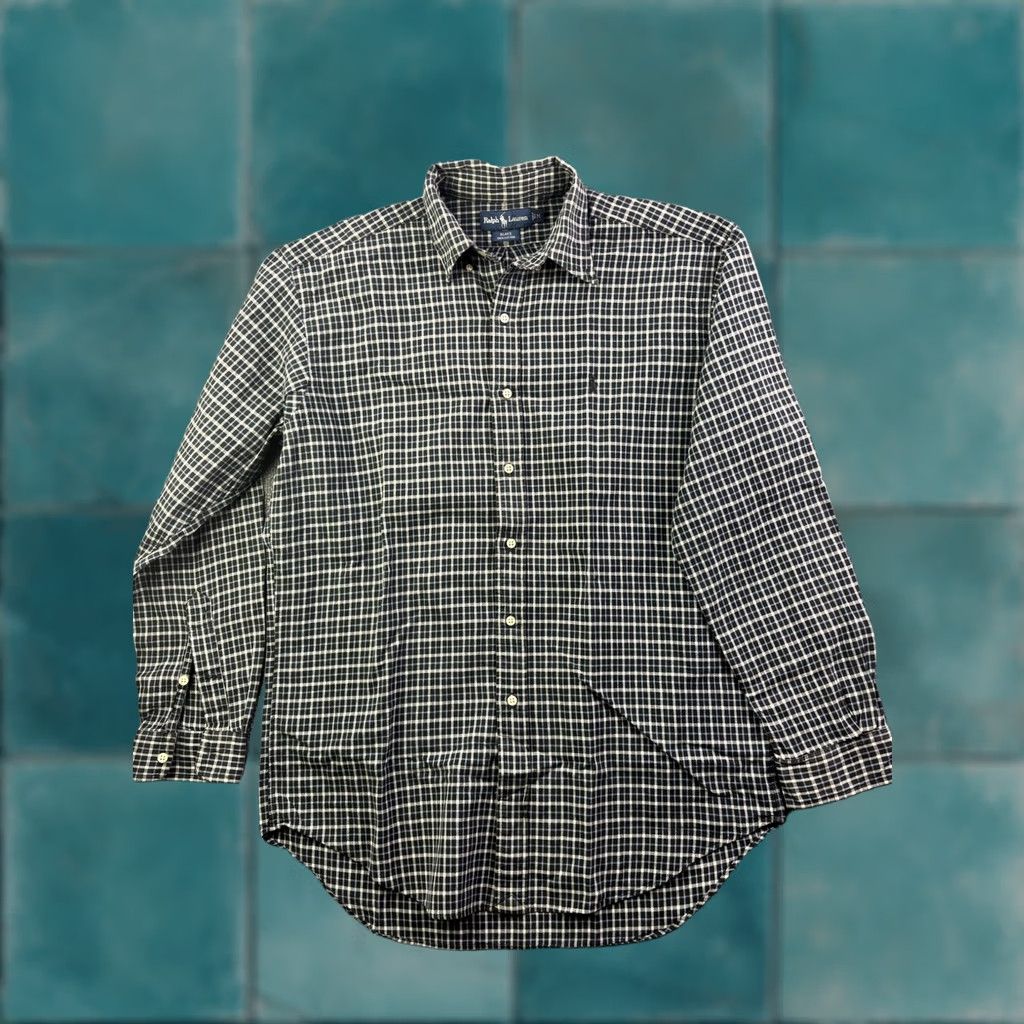 Ralph Lauren Ralph Lauren Shirt Mens M Blue Check Long Sleeve Button Front Blake Embroidered Polo Player Image Size US M / EU 48-50 / 2 - 1 Thumbnail