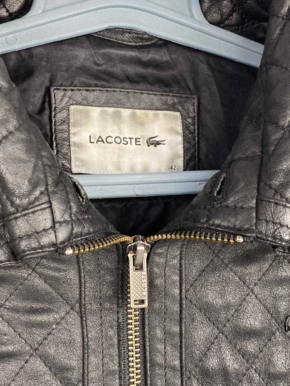 Lacoste Lacoste Genuine Leather Quilted Bomber Jacket Metal Logo Size US S / EU 44-46 / 1 - 5 Thumbnail