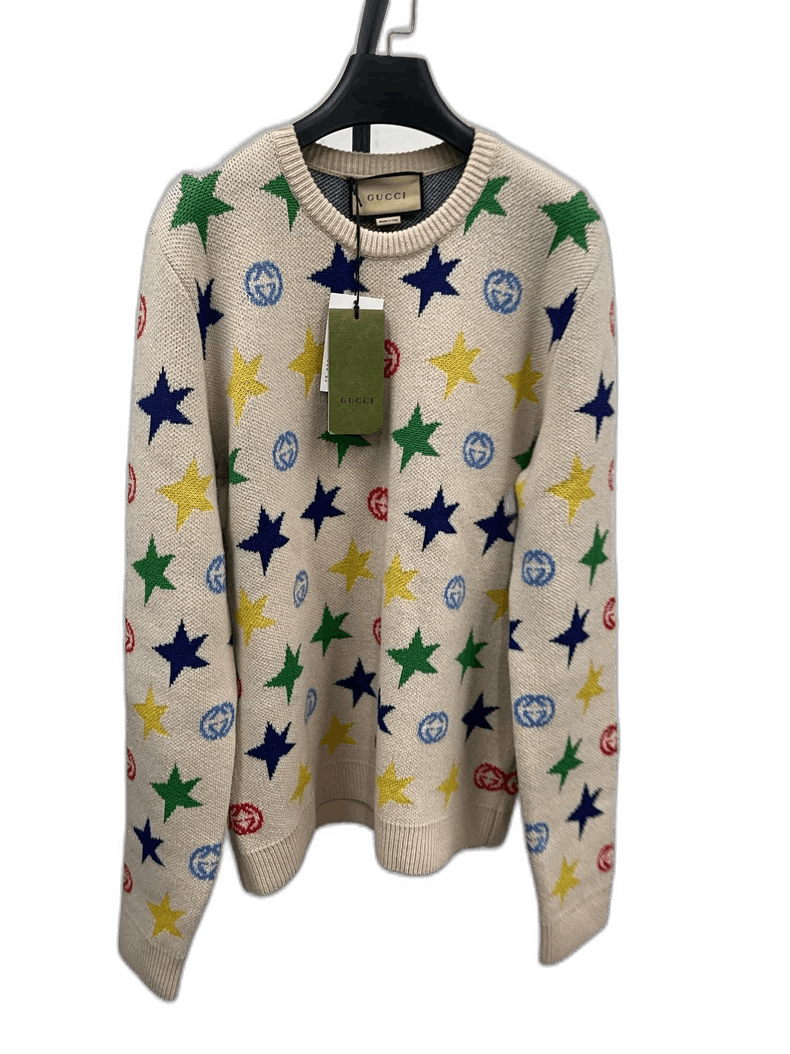 Gucci Gucci Star Print Crewneck Sweater for Men Size US M / EU 48-50 / 2 - 1 Thumbnail