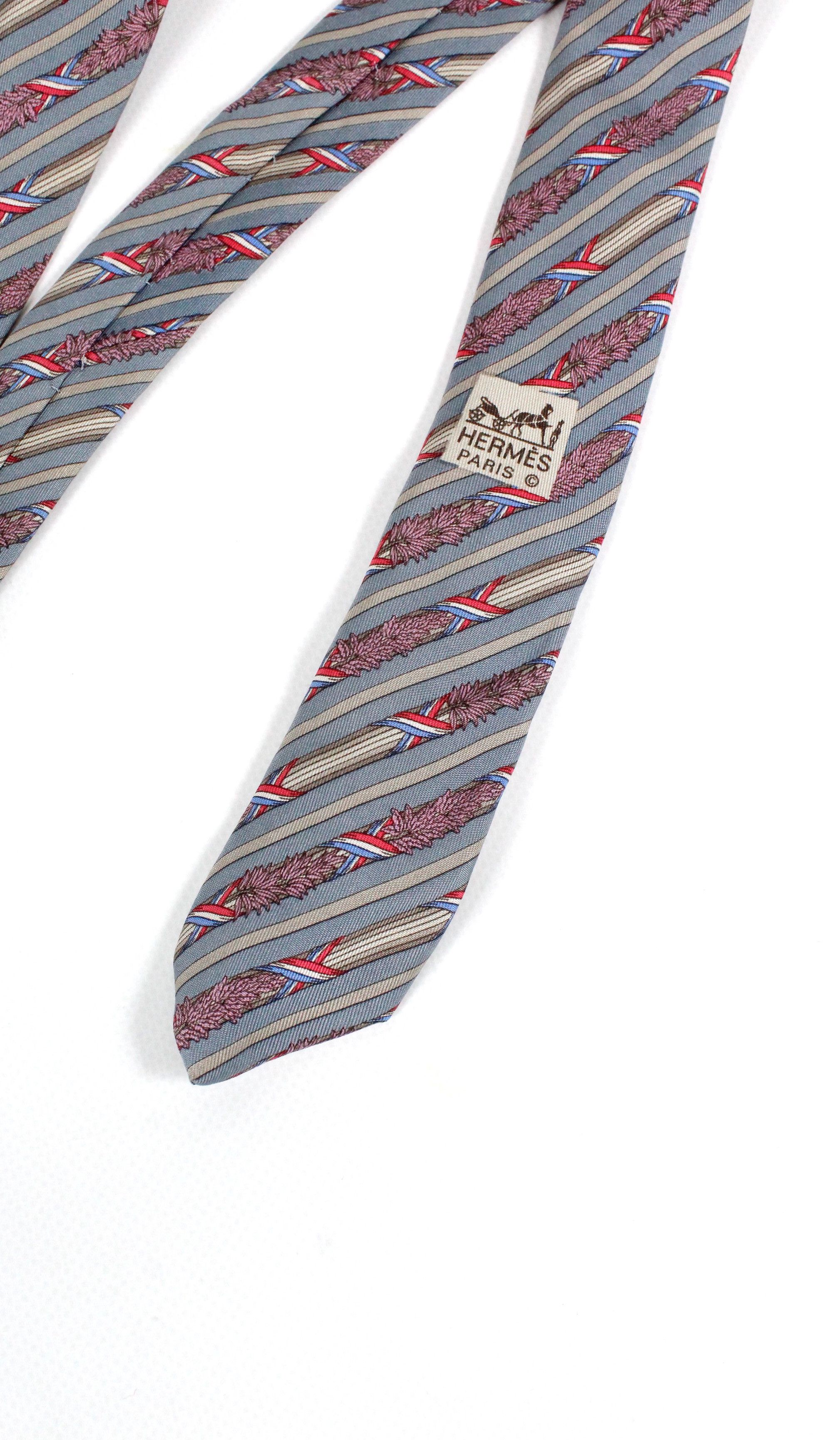 Hermes Hermes 7171 FA BASTILLE DAY FRENCH FLAG Pattern Silk Tie Size ONE SIZE - 4 Thumbnail