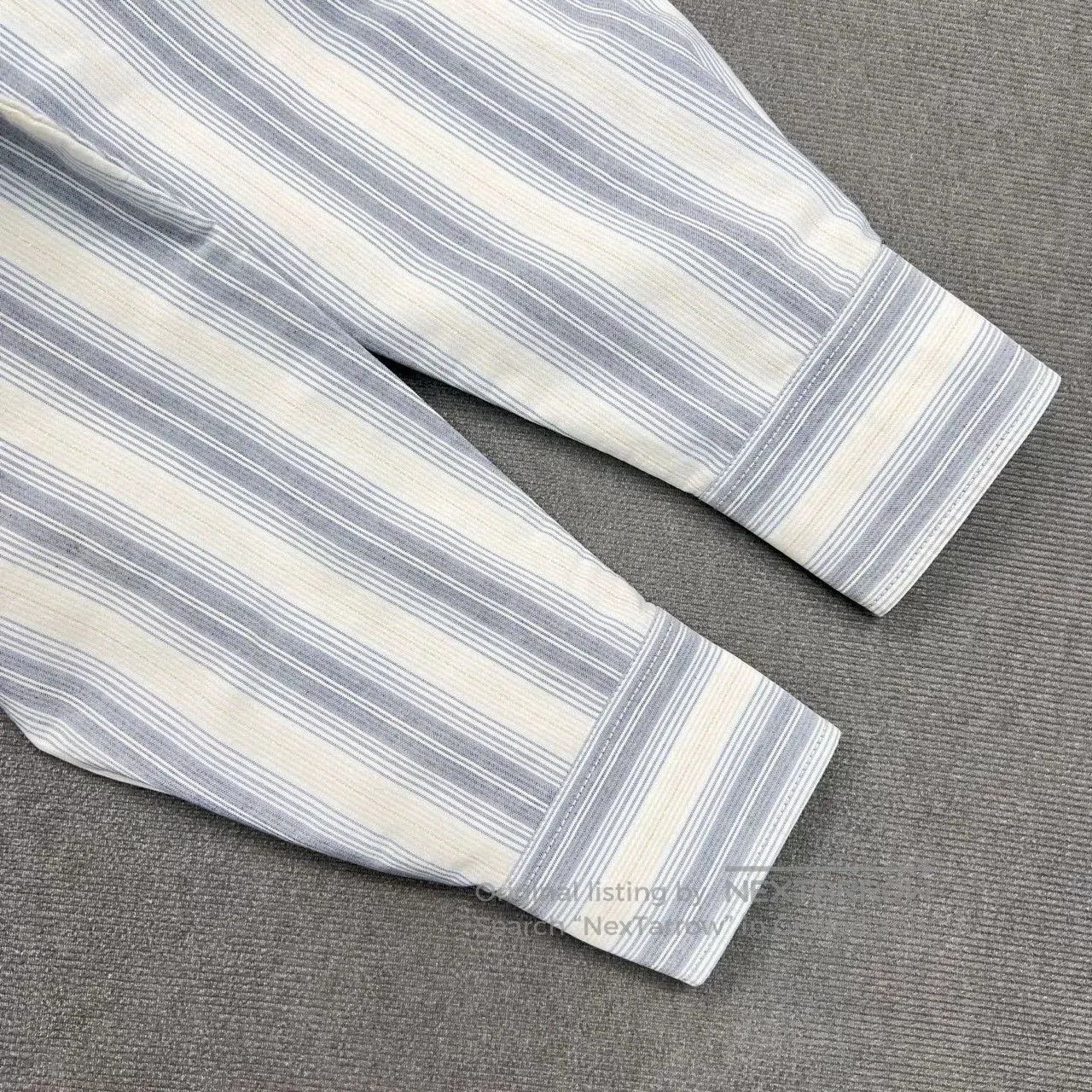 Acne Studios Acne Studios Gray-Blue Gold Stripe Shirt. Size US S / EU 44-46 / 1 - 4 Thumbnail