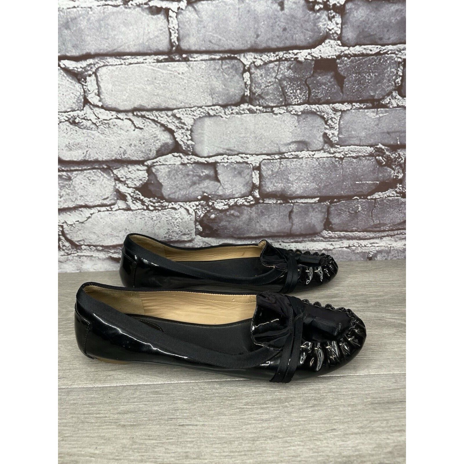 Kate Spade Kate Spade Black Patent Leather Slip On Bow Ballet Flats Sho Size US 6 / IT 36 - 21 Thumbnail