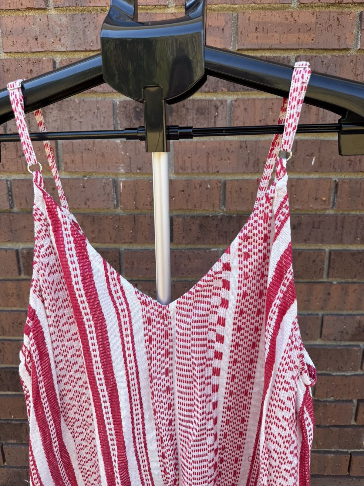 Other En Creme Red White Stripe Button Front Tie Hem Cami Tank Top Size L / US 10 / IT 46 - 8 Thumbnail