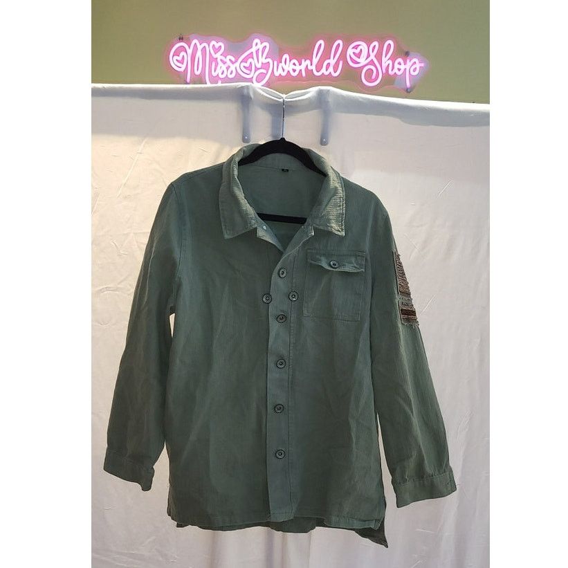 Other Olive Green Army Military Jacket with Patch Detail Size XL Size XL / US 12-14 / IT 48-50 - 4 Thumbnail